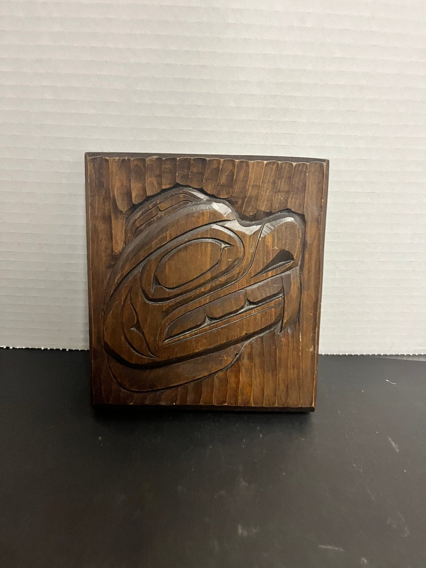 Lovely 5 x 6 indigenous first Nations pacific north coast signed well carved plaque of a beaver  Great detail had a great gift