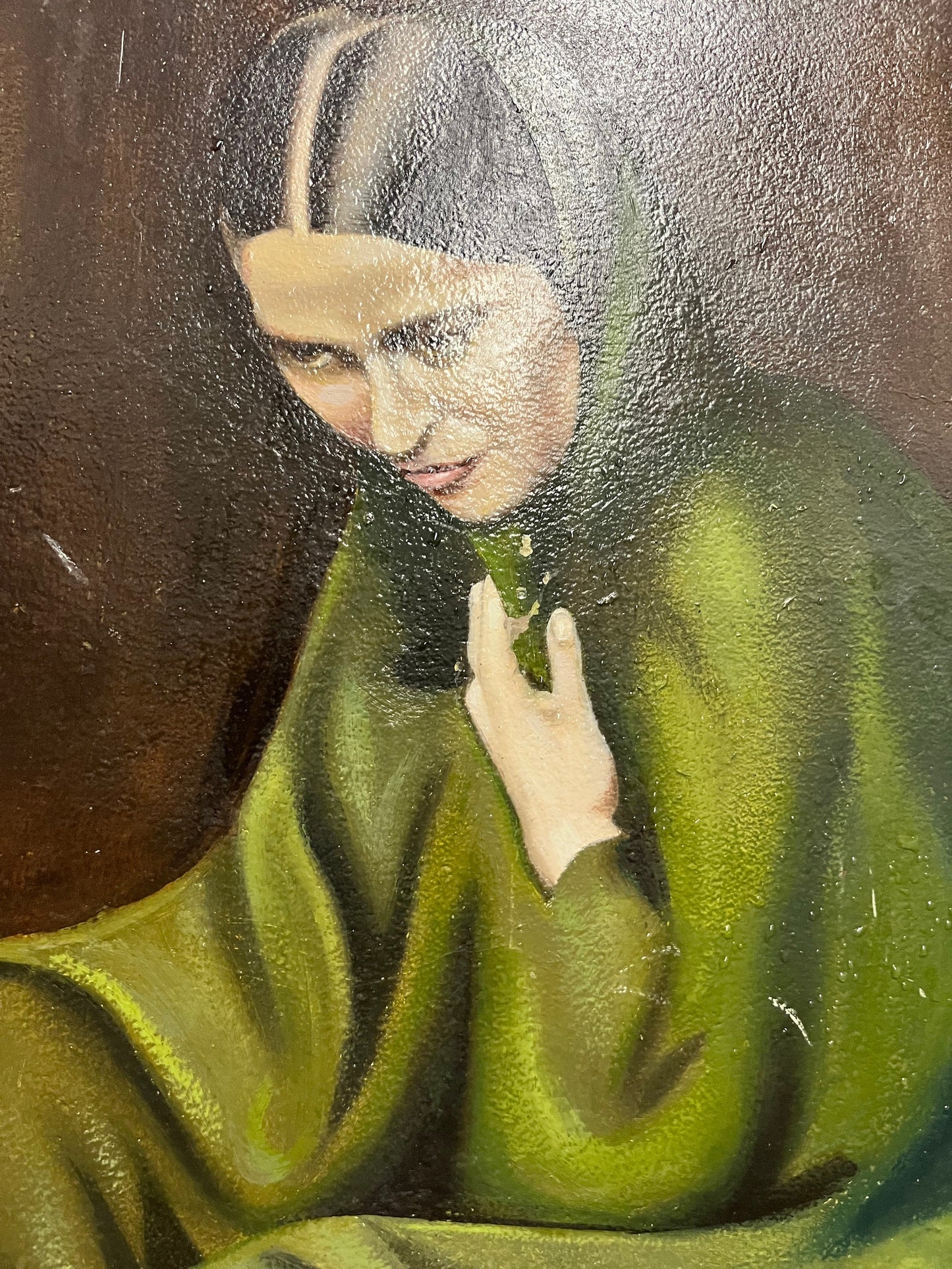 21 x 18 original painting in shabby chic frame  absolute masterpiece, probably European late 19 century  wonderful artwork, and great gift