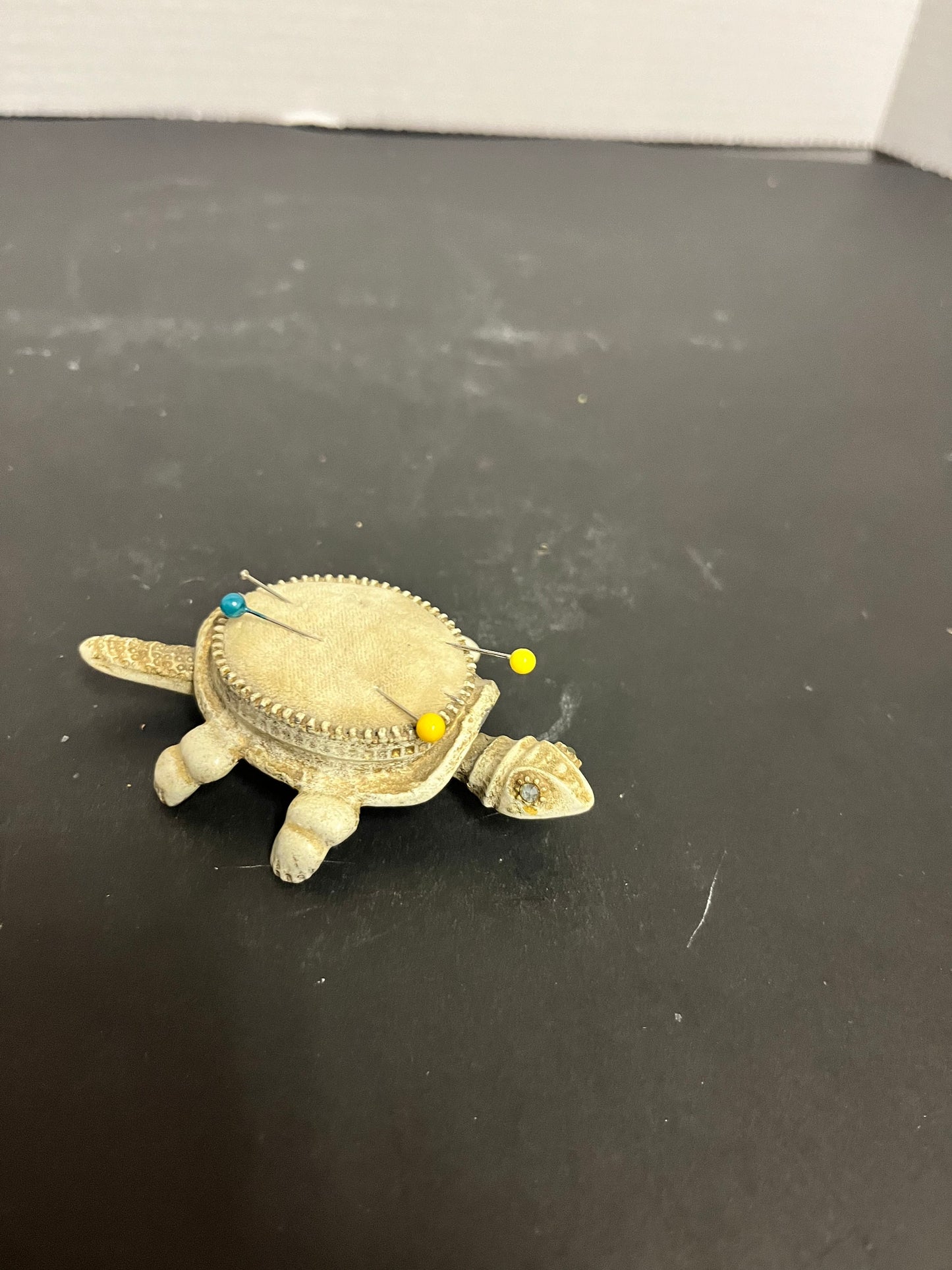 3 inch vintage metal reticulating pin cushion