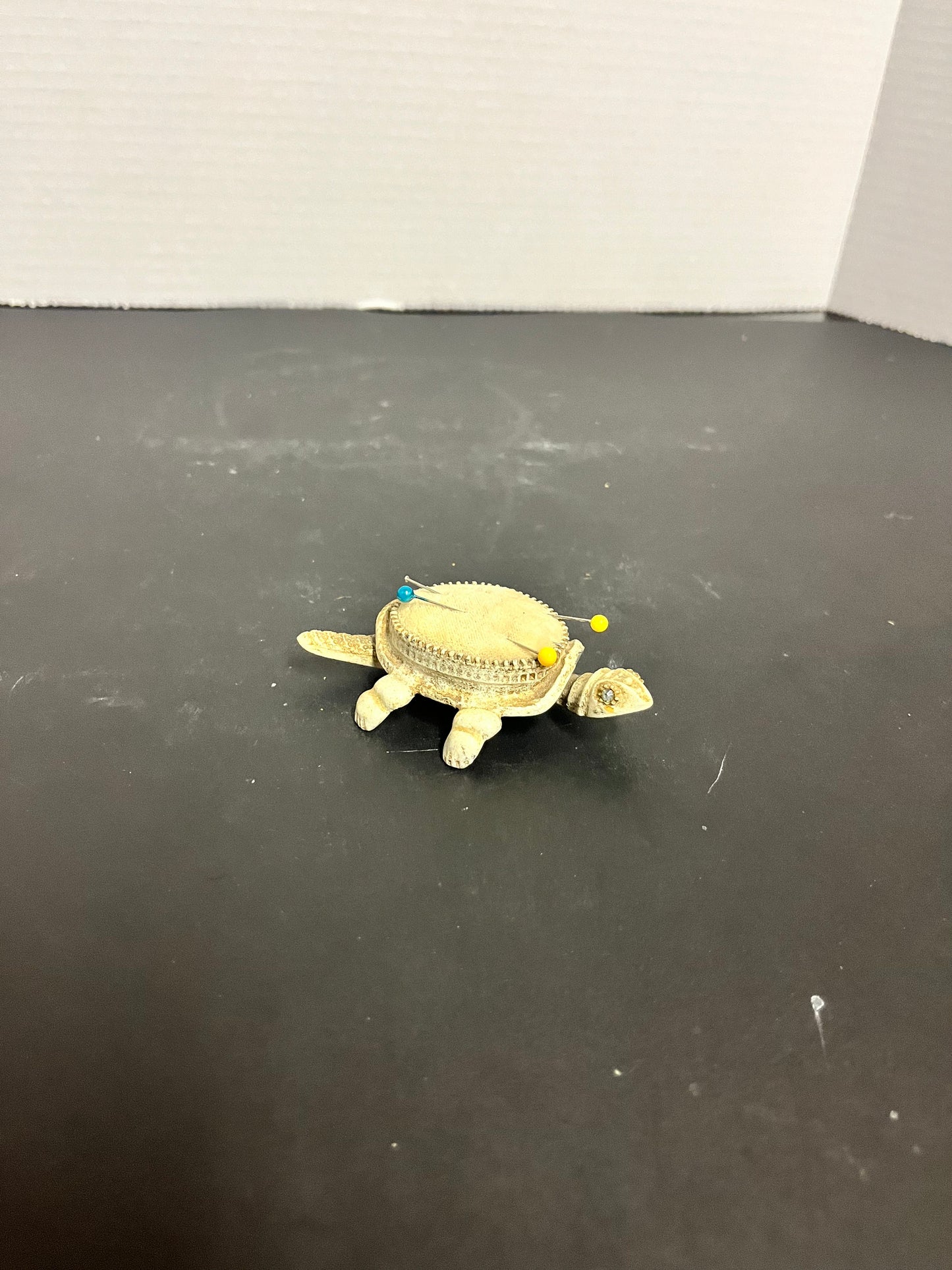 3 inch vintage metal reticulating pin cushion