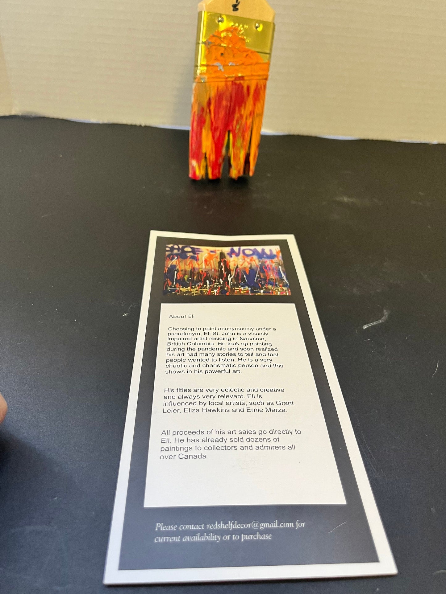 Rare art piece  11 inch local visually impaired artist Eli St. John