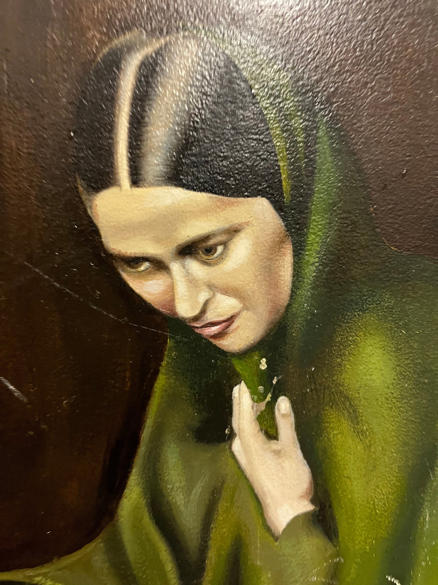 21 x 18 original painting in shabby chic frame  absolute masterpiece, probably European late 19 century  wonderful artwork, and great gift