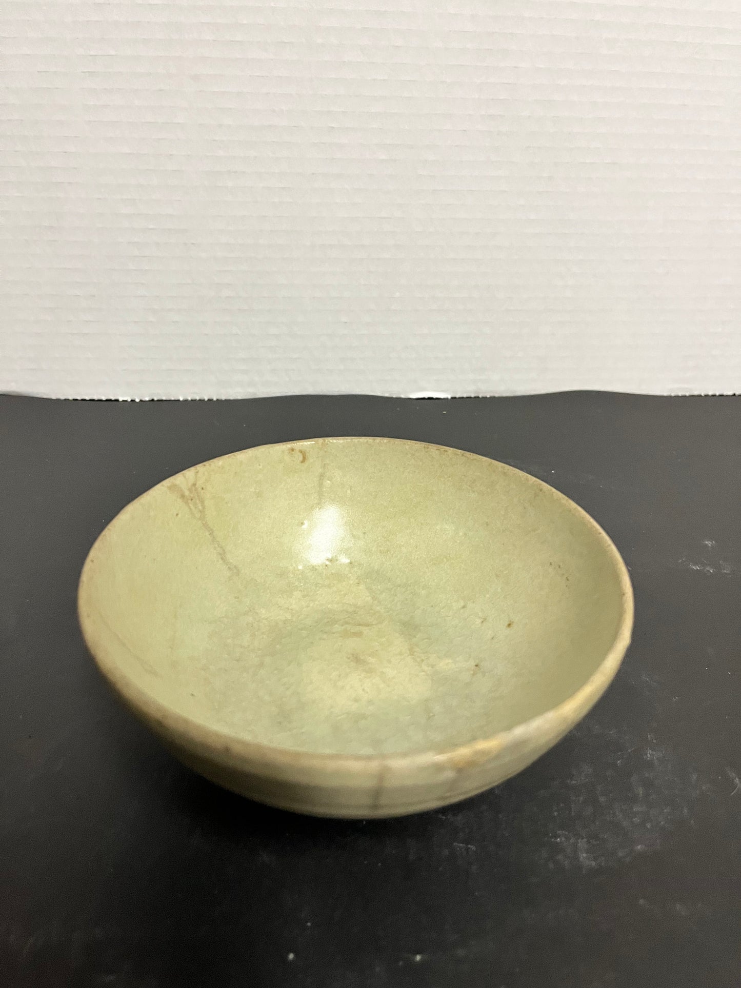 Museum quality ancient 5 1/2 x 3 high Chinese celadon porcelain bowl in perfect condition and fabulous simplicity  Chinese ancient antique