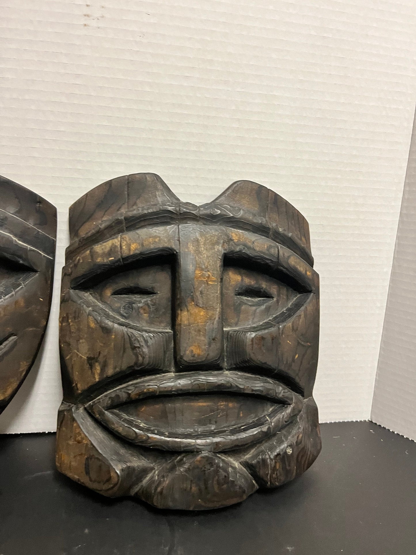 Stunning indigenous, 9 inch antique first nations, indigenous primitive signed on back beautiful one of a kind masks  Powerful history