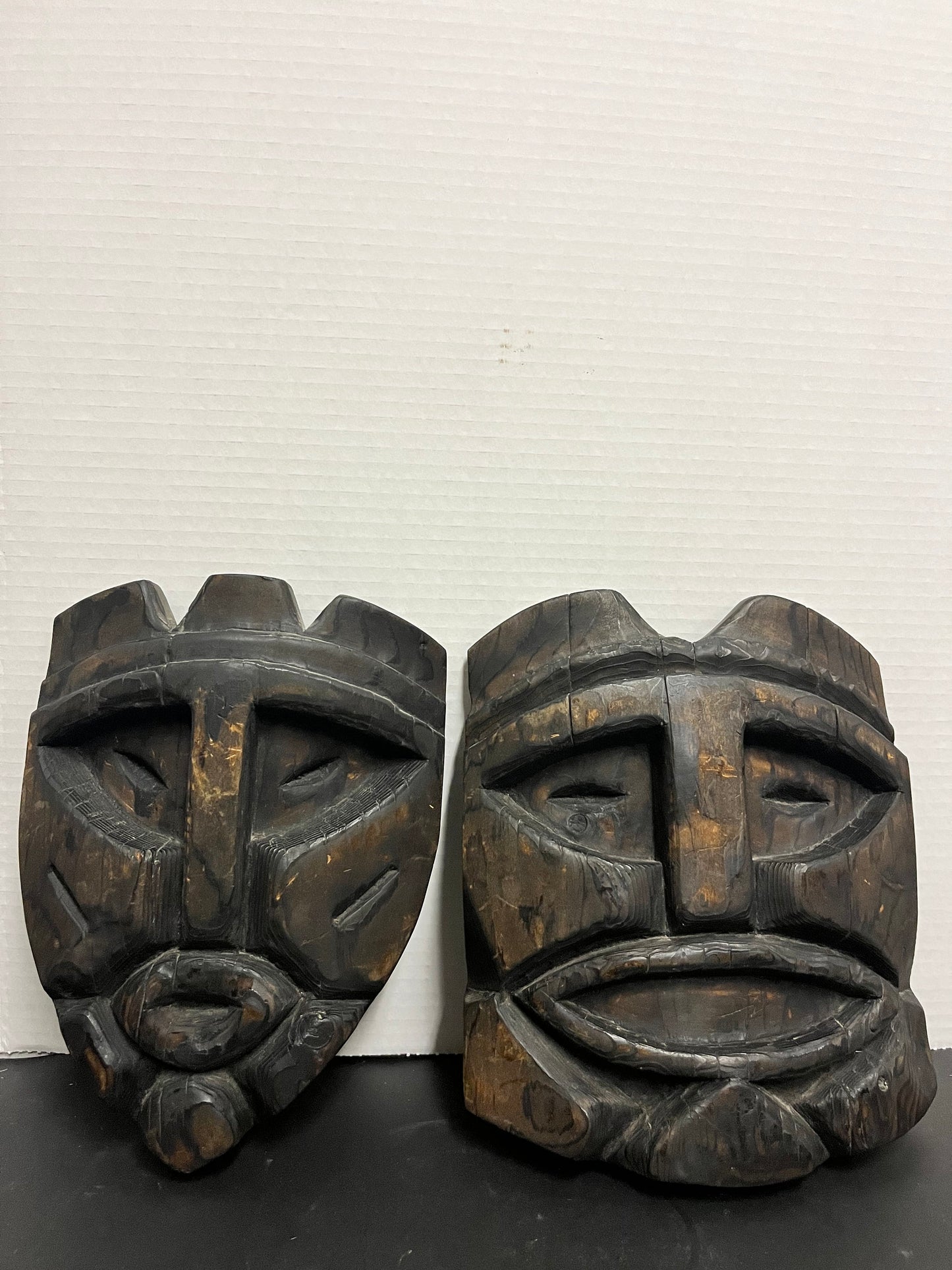 Stunning indigenous, 9 inch antique first nations, indigenous primitive signed on back beautiful one of a kind masks  Powerful history