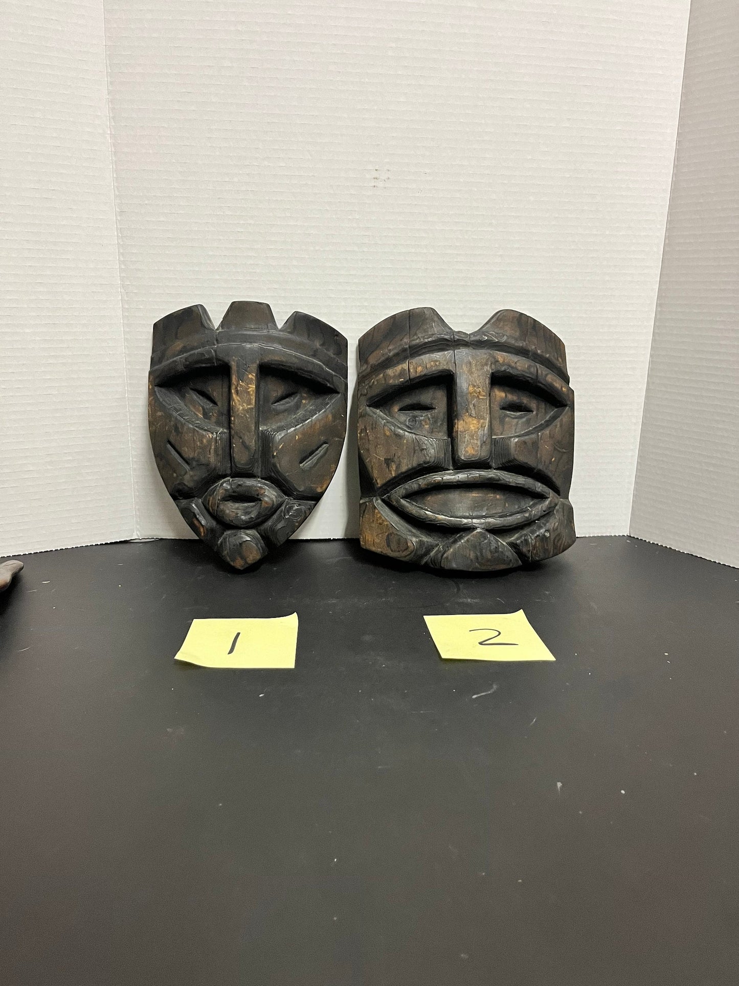 Stunning indigenous, 9 inch antique first nations, indigenous primitive signed on back beautiful one of a kind masks  Powerful history