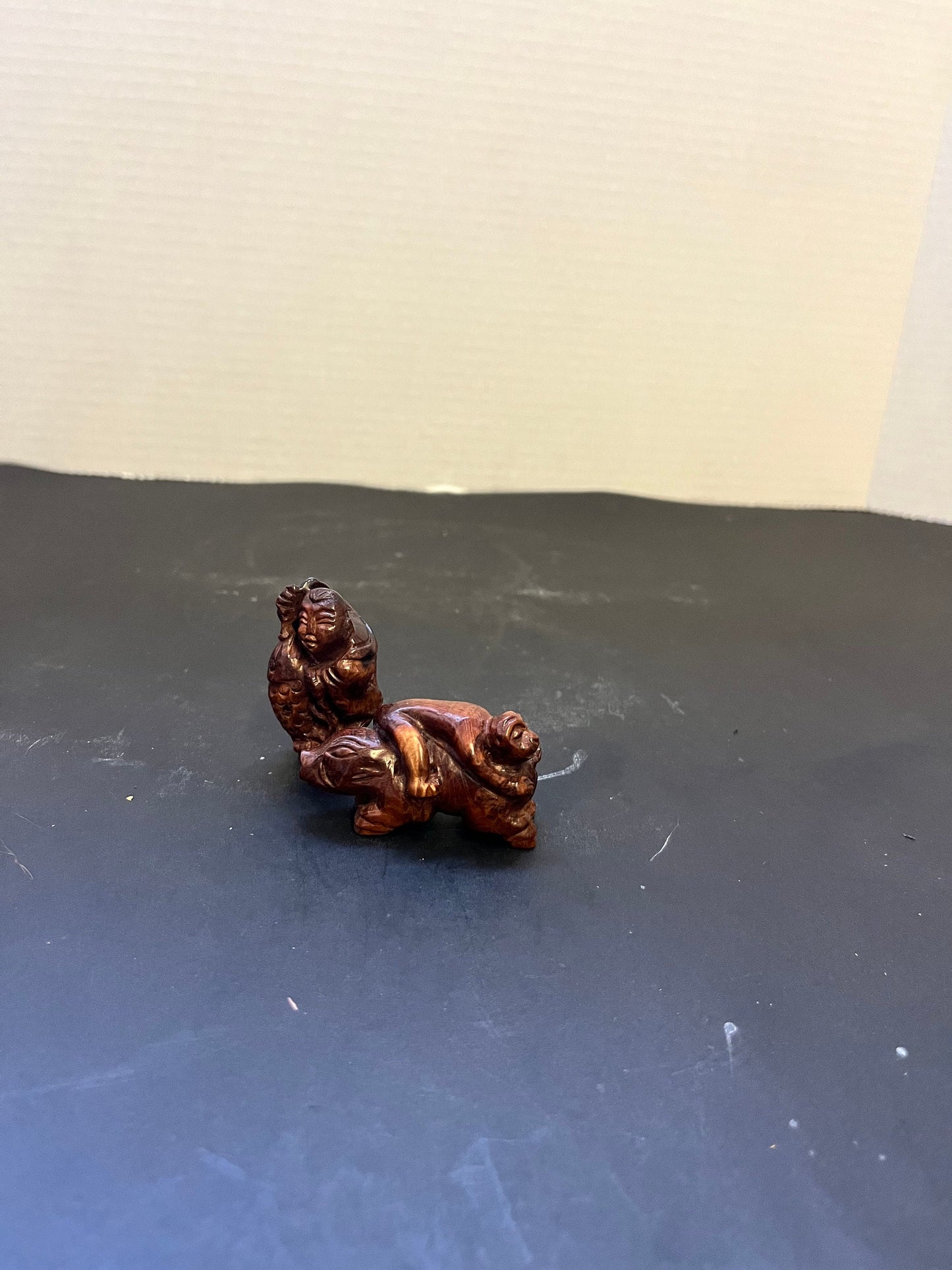 Two authentic antique Japanese wooden Figural Netsukes  wooden