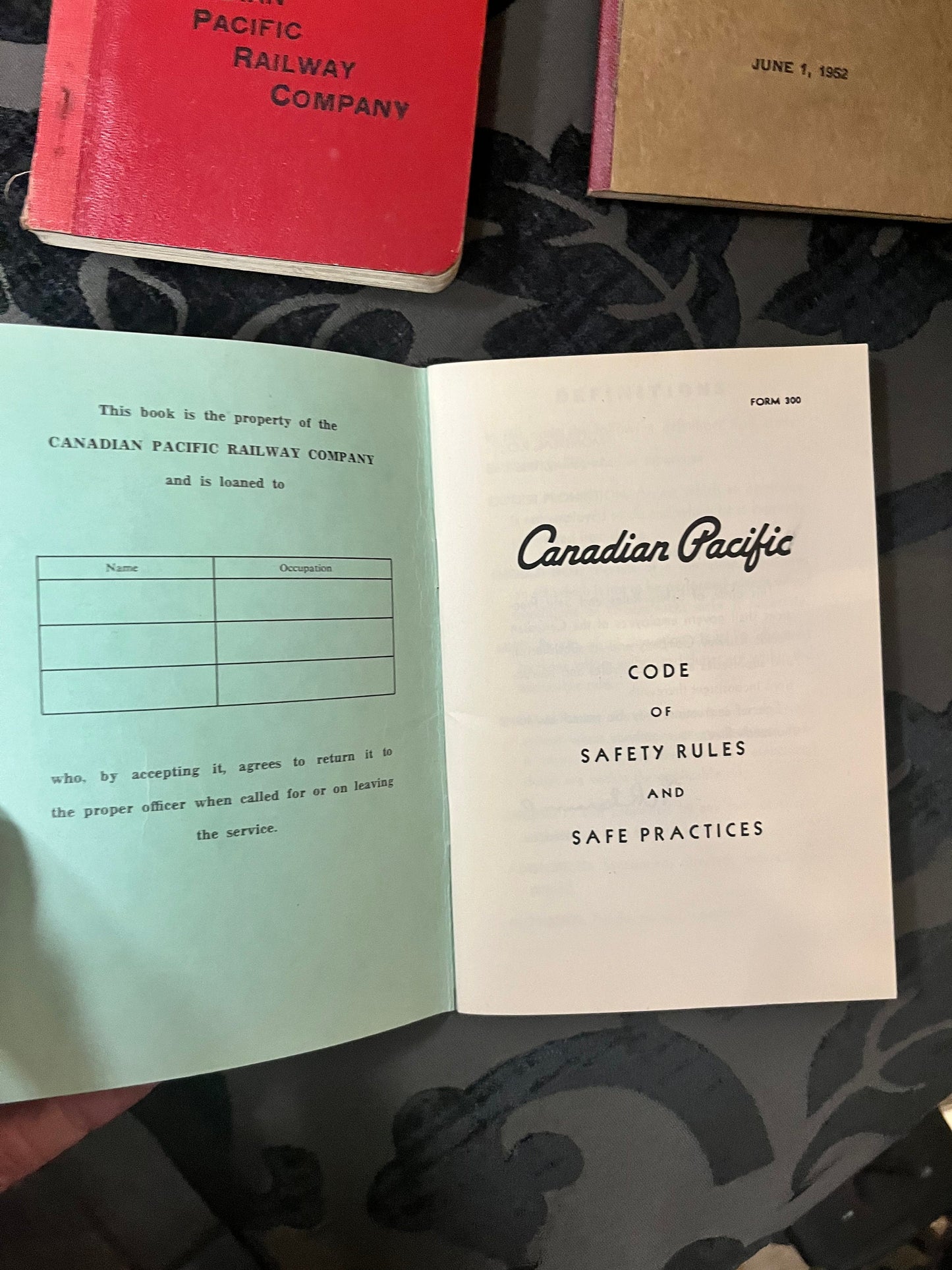 Three CPR manuals- Three CPR manuals   antique Canadian pacific rail manuals