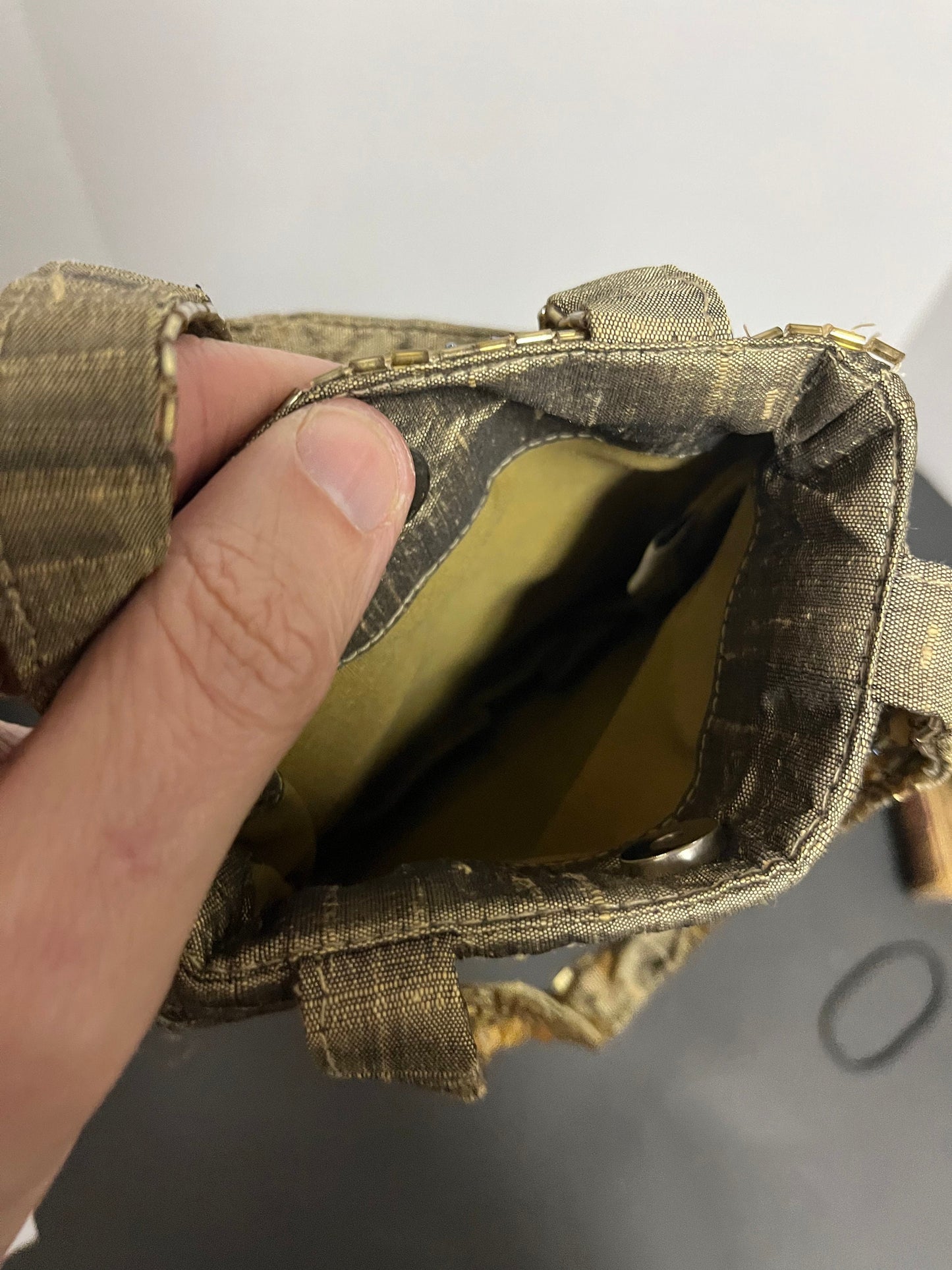 Lovely Indian silk and beaded ladies hand purse  12 inches and stunning quality