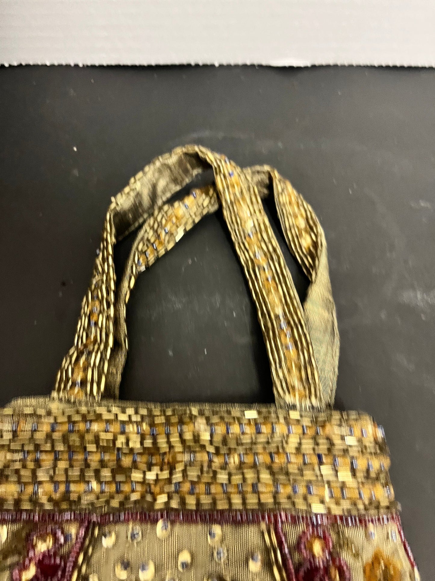 Lovely Indian silk and beaded ladies hand purse  12 inches and stunning quality