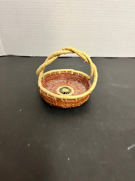 Lovely small intense fabulous woven Alaskan basket  antique perfect condition- very unusual and great price