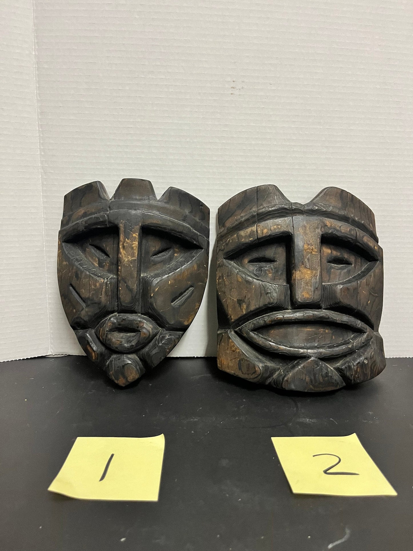 Stunning indigenous, 9 inch antique first nations, indigenous primitive signed on back beautiful one of a kind masks  Powerful history