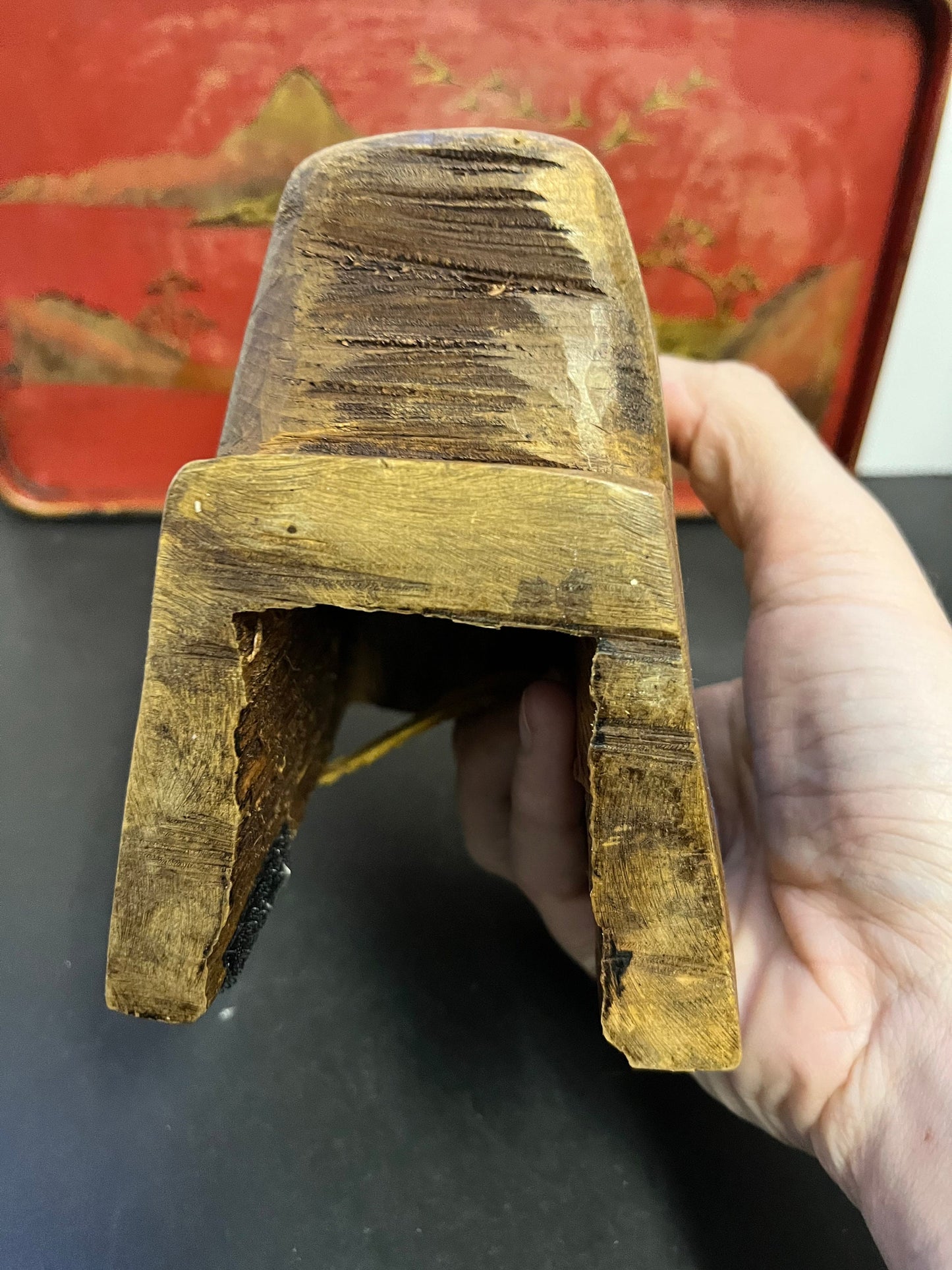 Fabulous 7 inch high and 5 across  indigenous, first nations pacific northwest coast hanging mask with copper eyes  wow  great price