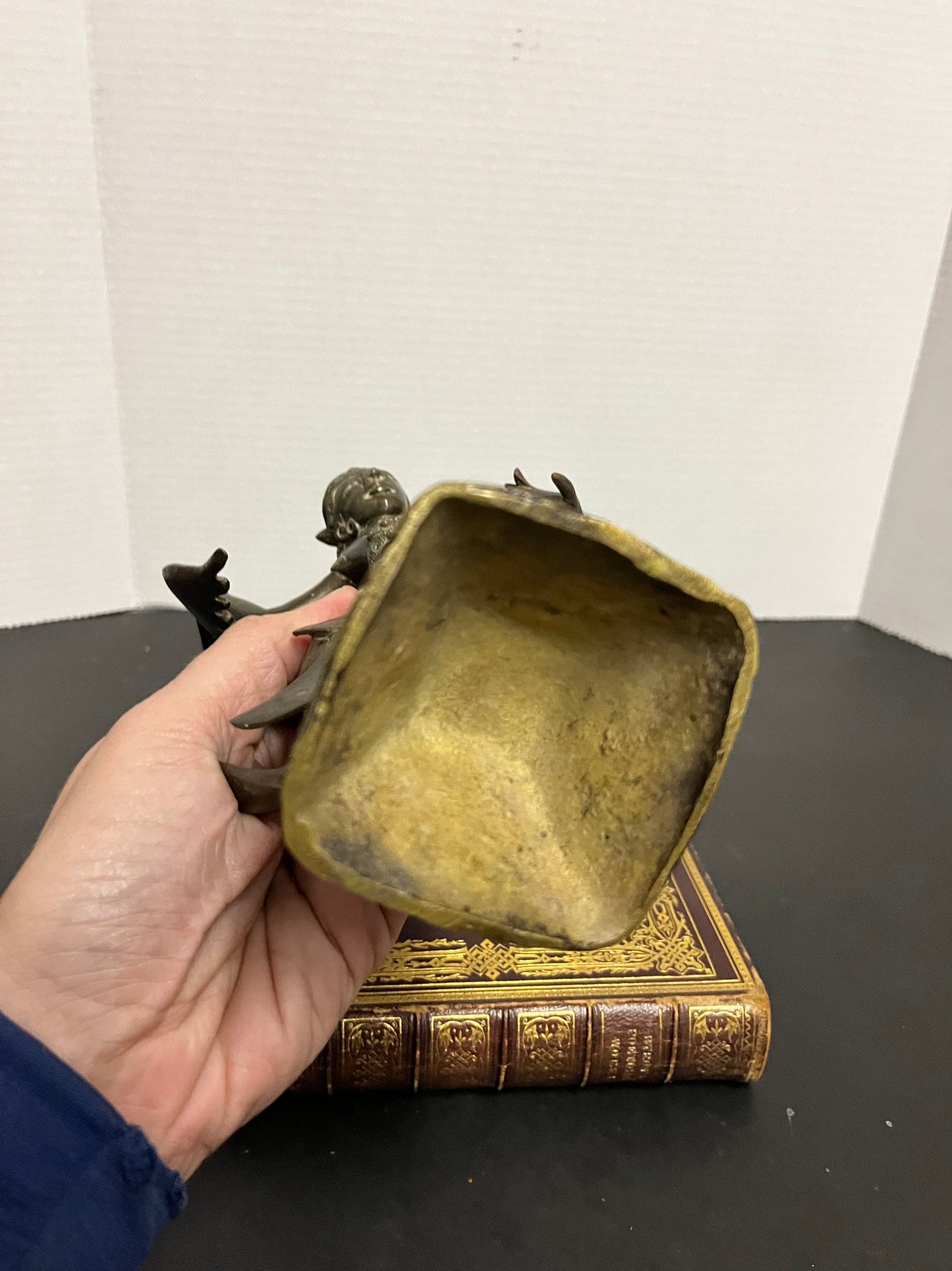 Antique fabulous well details 9 inch tall bronze thai bejewelled goddess statue  wonderful Patina  and condition great gift