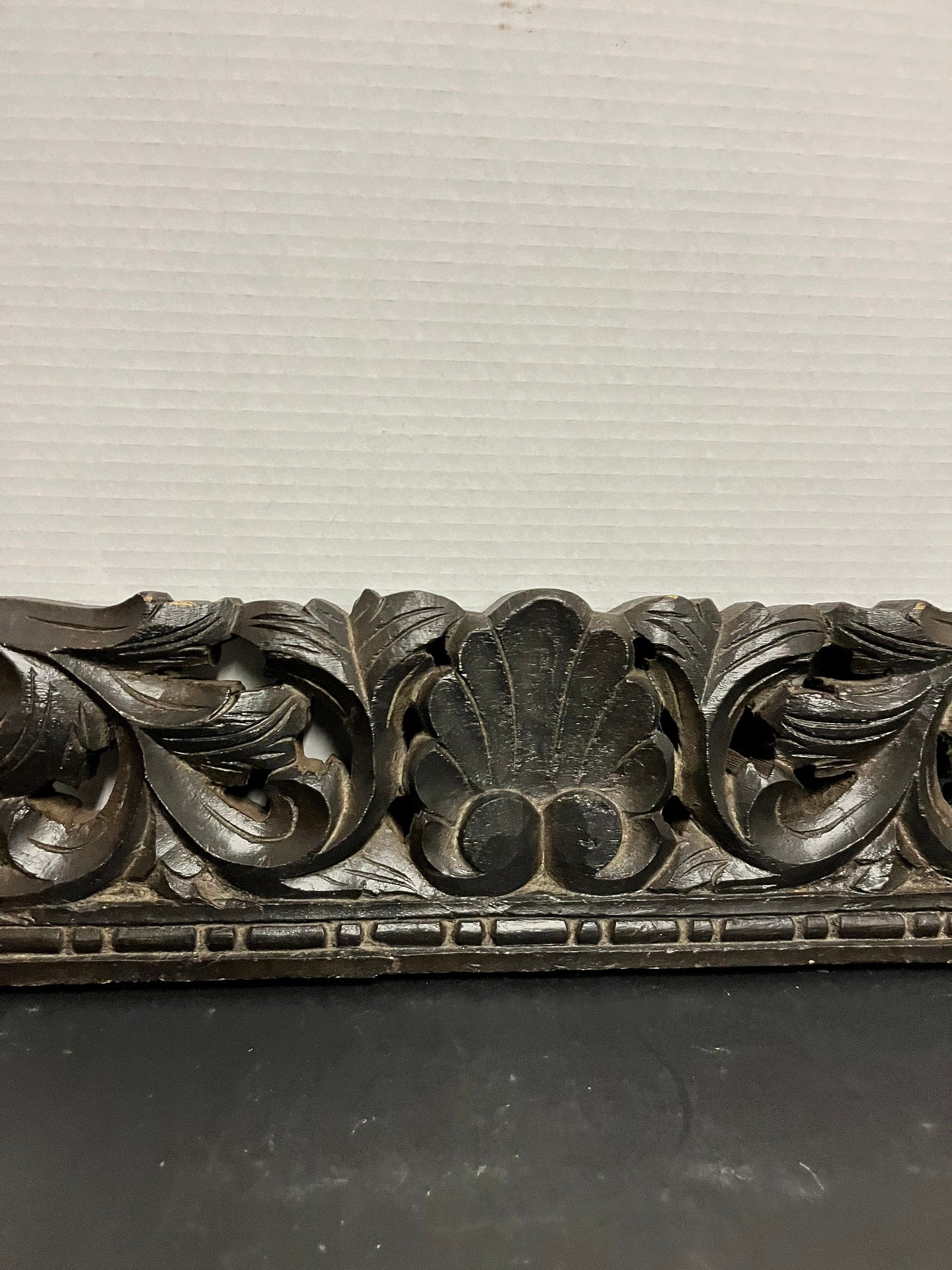 17 x 5 x 2 deep antique Asian architectural wooden piece  wonderful detail in carving and great patina  truly magical architectural