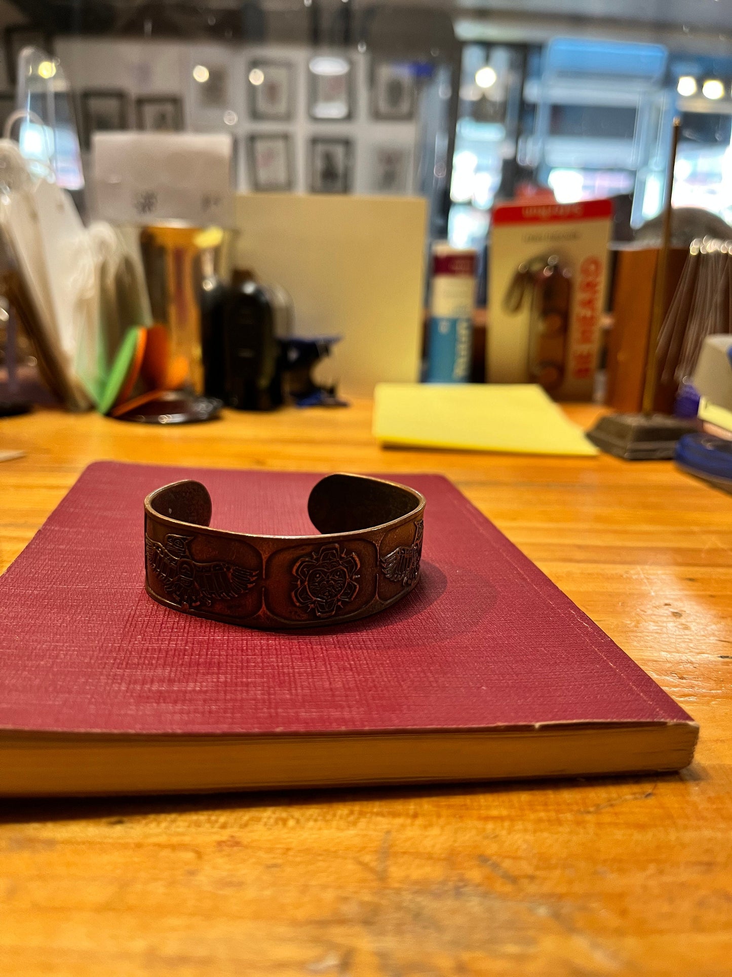 2.5 inch patti seaweed  indigenous First Nations copper signed copper bracelet  gorgeous design  2.5 inch wide  stunning native art