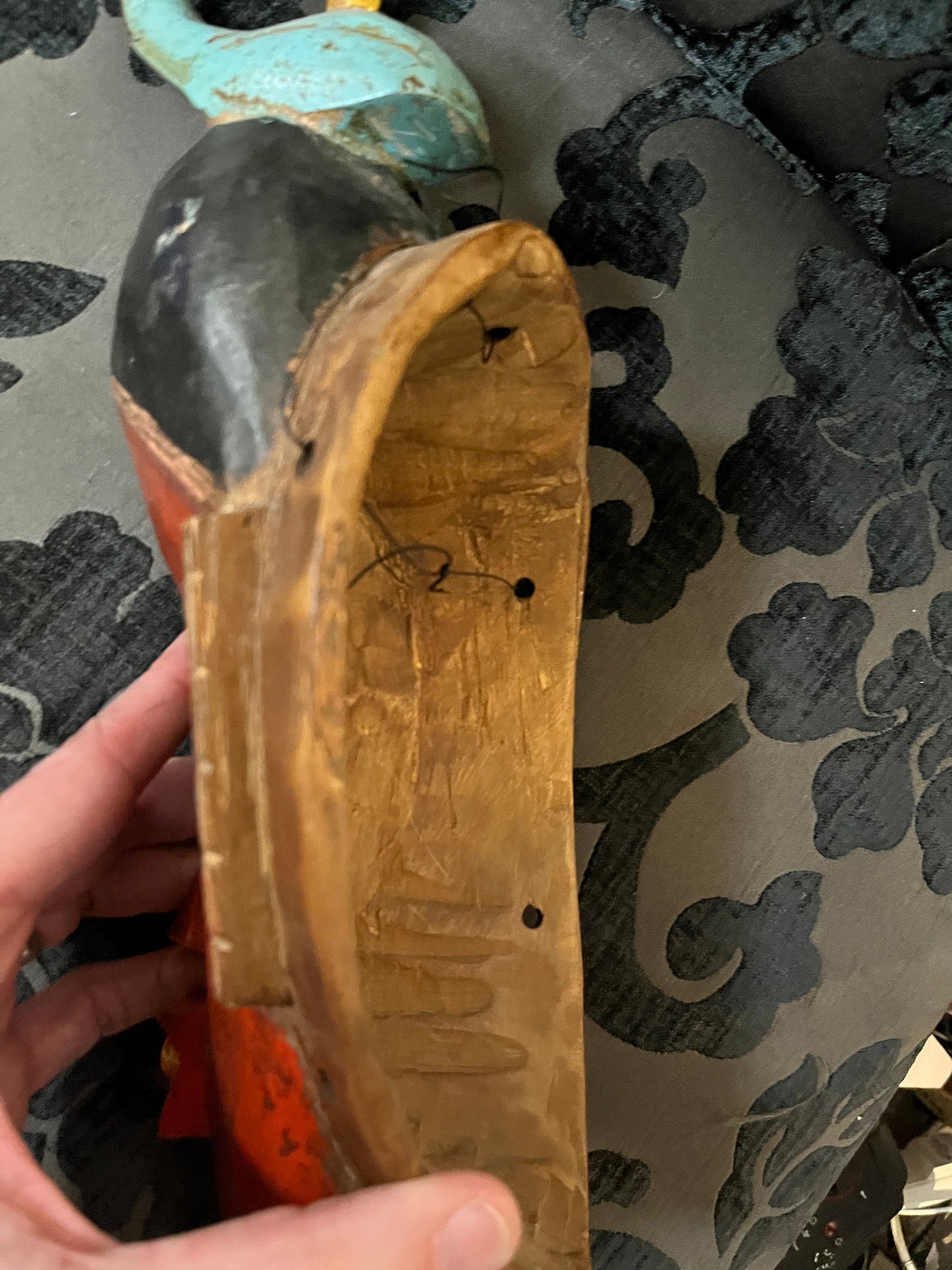 16 inch old polychrome Indonesian ceremonial mask