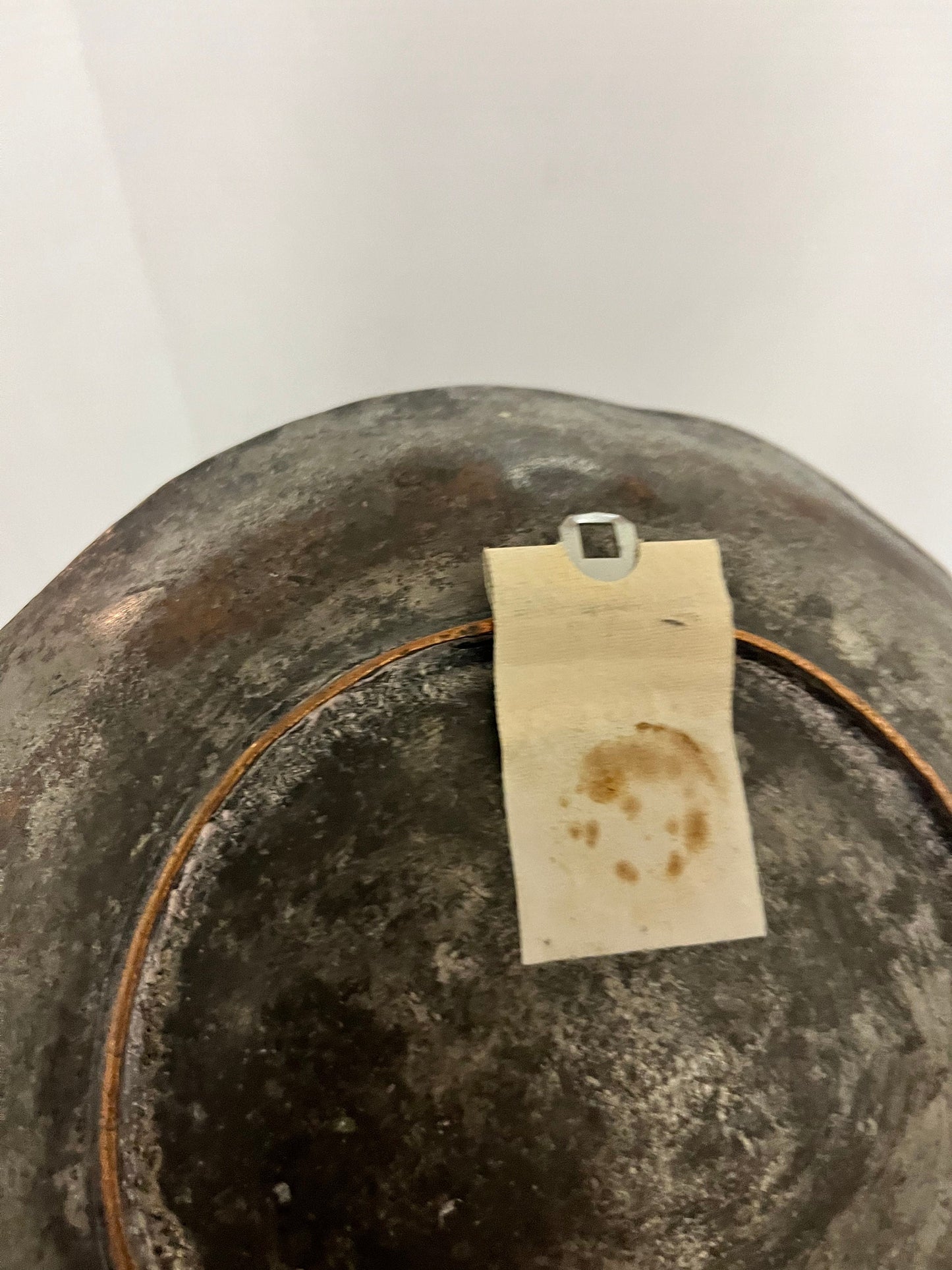 Stunning 8 inch ancient copper engraved bowl dish  ready to hang  amazing Patina  wow gift