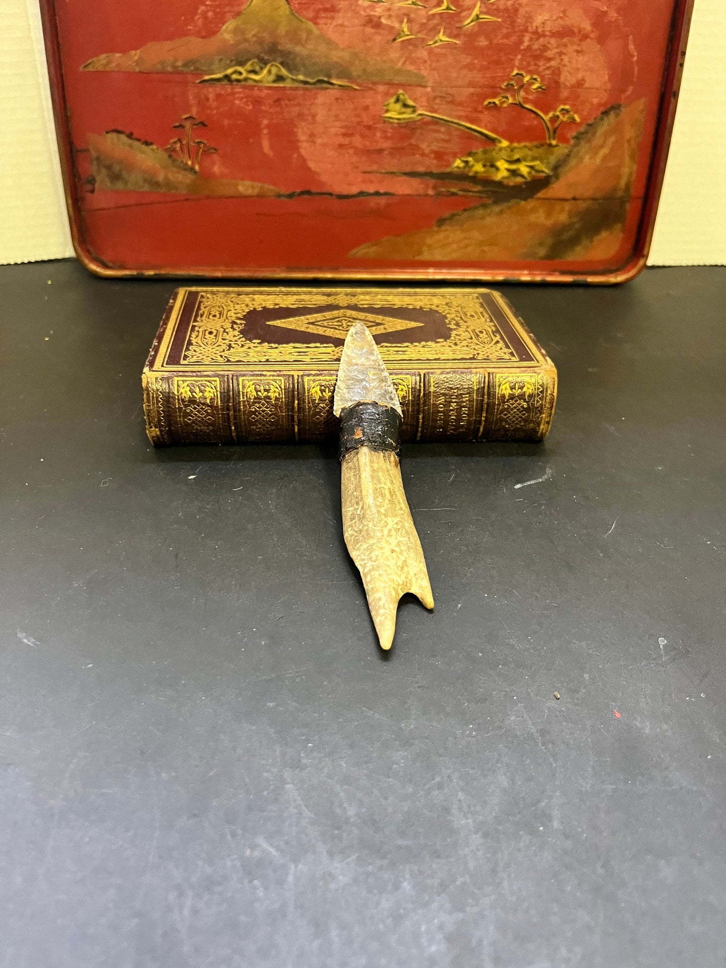 An  Amazing 6 inch museum quality indigenous, first nations pacific northwest coast antique  animal tooth and glass knife  rare wow