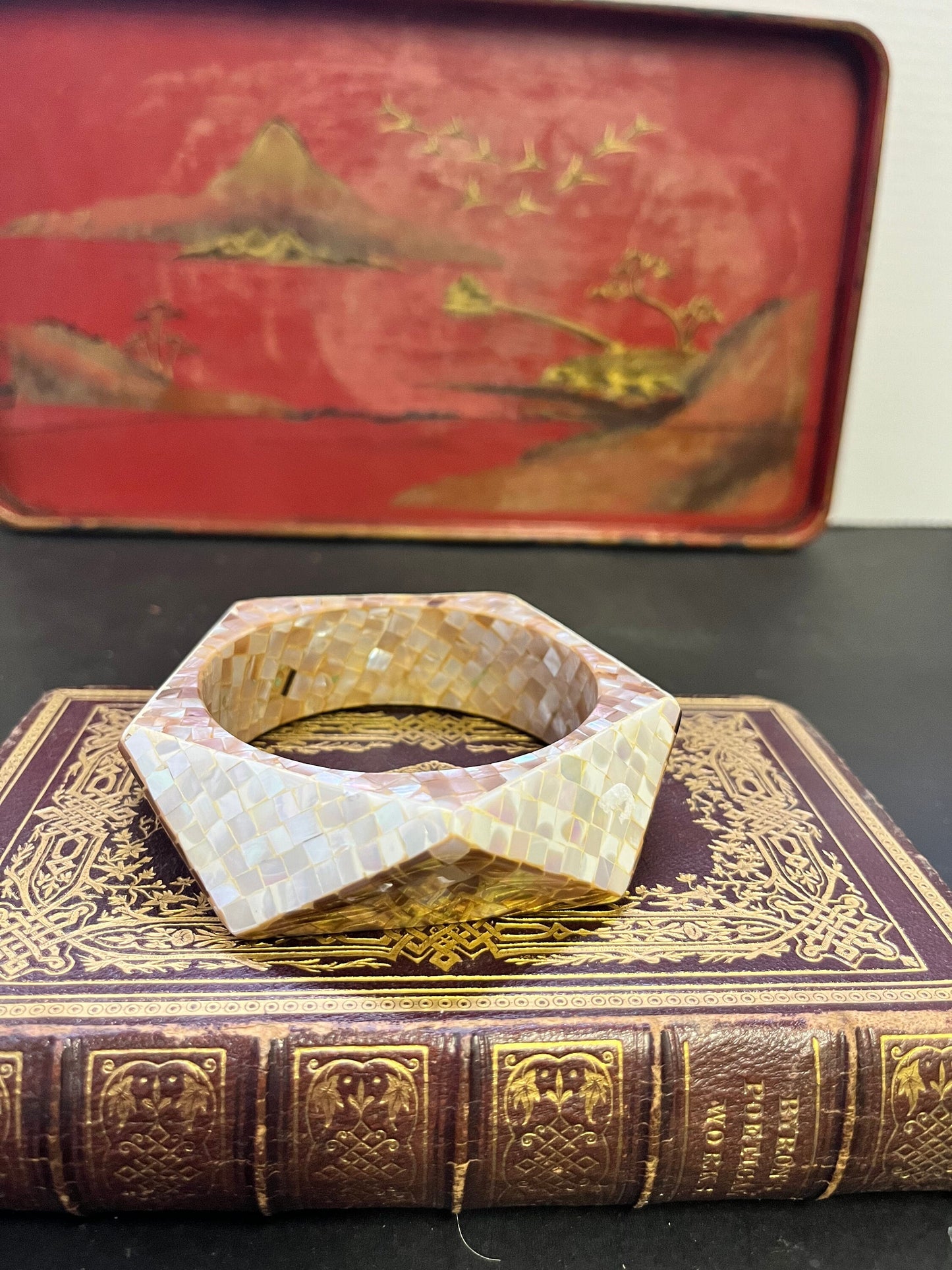 3.25 inch wide super cool shell bracelet bangle.