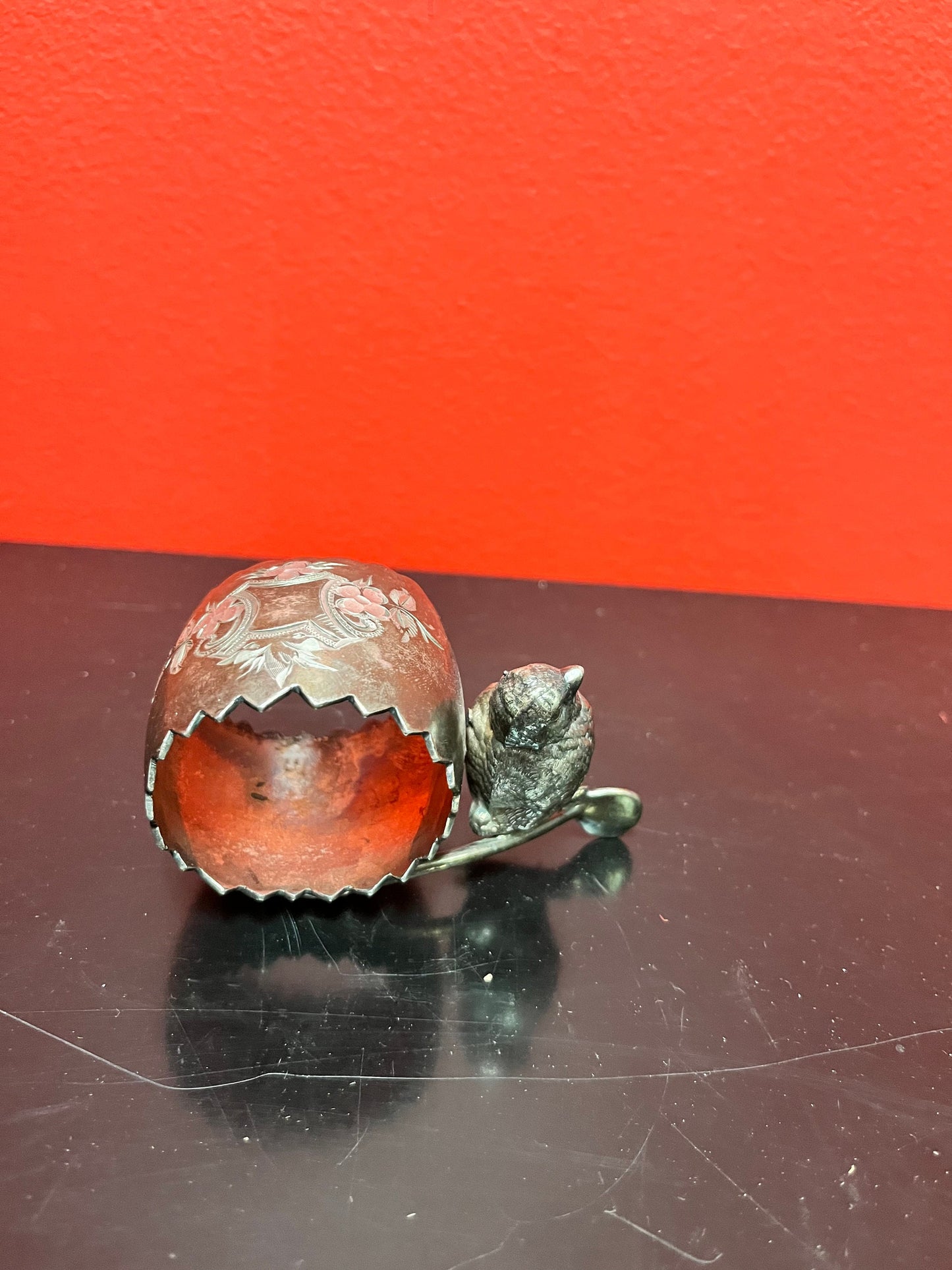 2 Antique English, silver plated napkin holders depicting, an owl and a bird  stunning antique napkin holders