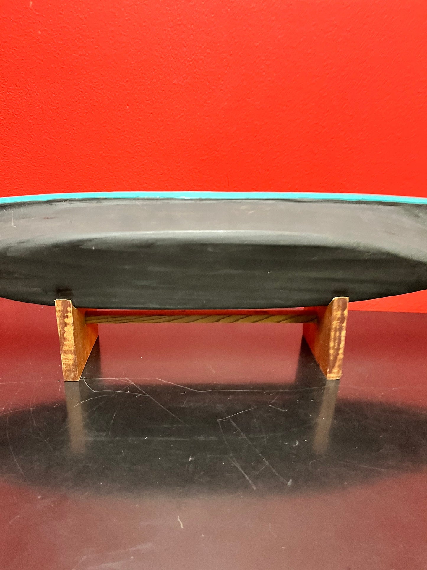 A  Museum quality 26 x 6 x 4 deep indigenous first nations pacific northwest coast hand painted carved  cedar canoe  breathtaking