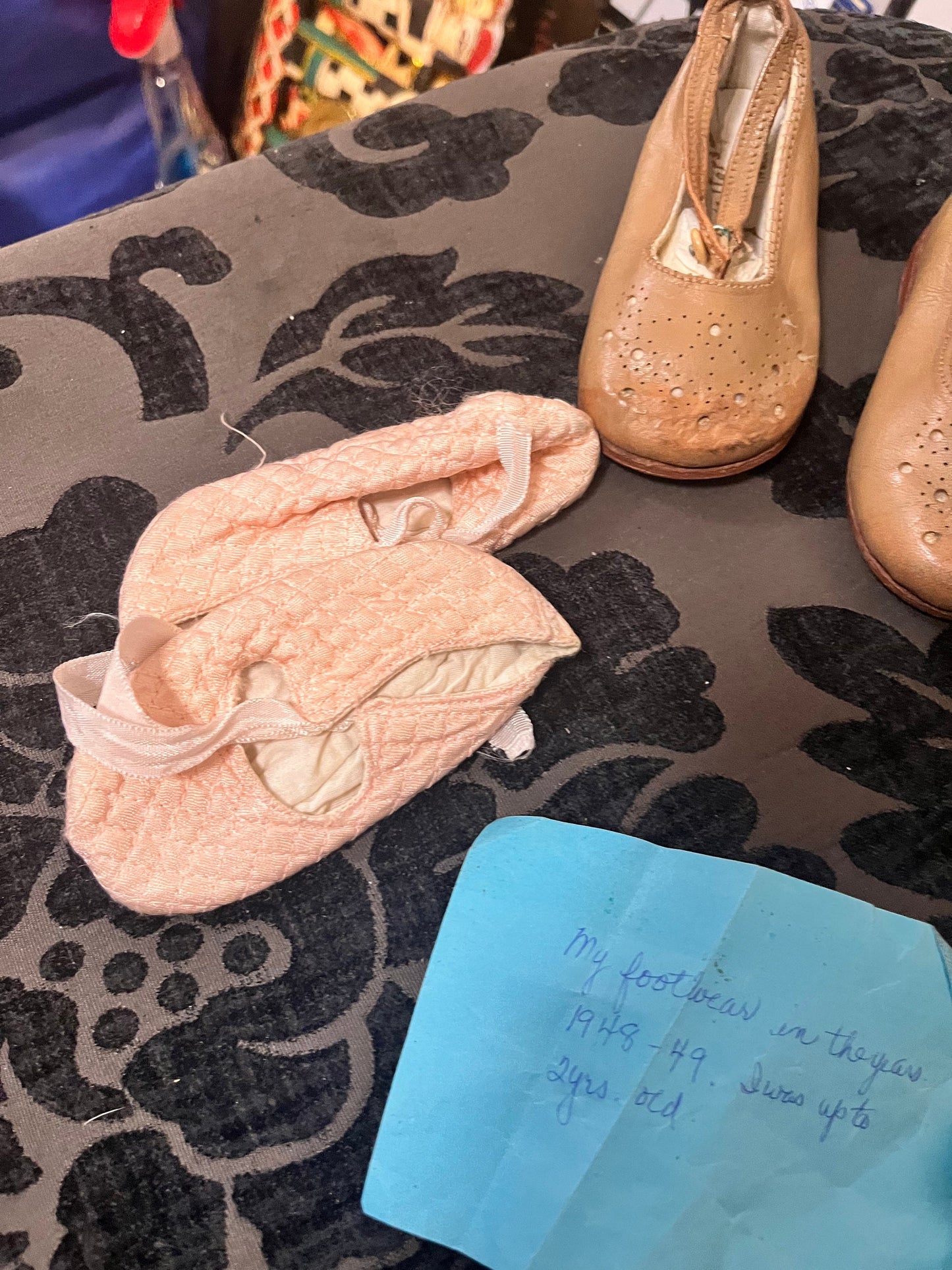 Lot beautiful antique shoes  doll or children  great condition. Approx 5 inches long each  great value