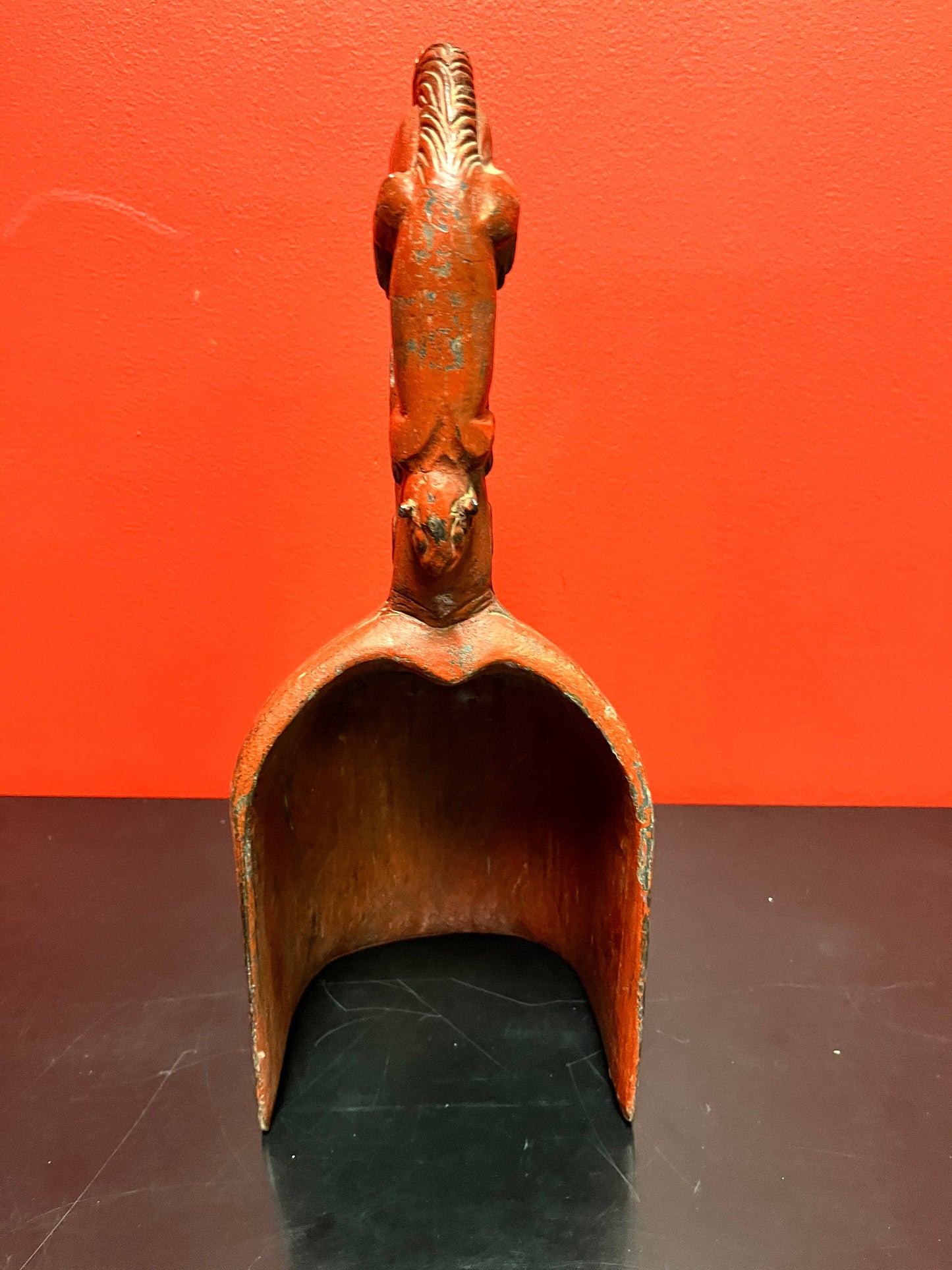 Absolutely fantastic antique 16 inch long Chinese grain scoop  wonderful patina and condition  exceptional Asian piece-  Wow