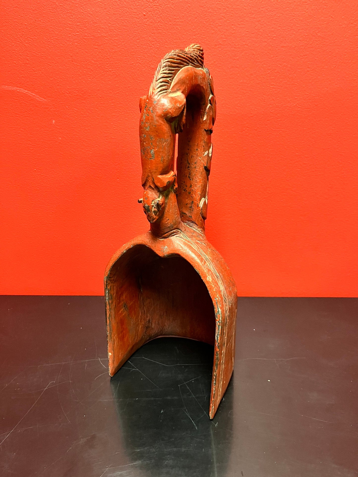 Absolutely fantastic antique 16 inch long Chinese grain scoop  wonderful patina and condition  exceptional Asian piece-  Wow