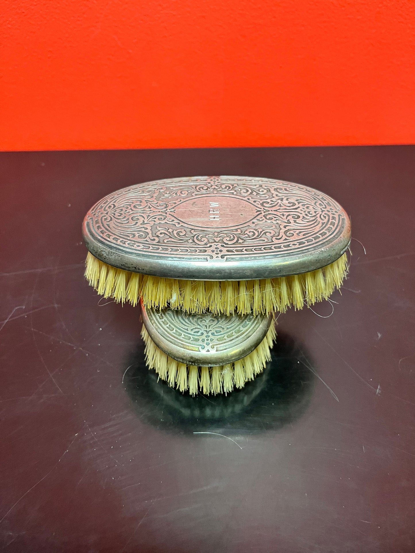 Super heavy - 5 inch long authentic Tiffany sterling silver mens hair brushes  wow  like new  great to use or gift