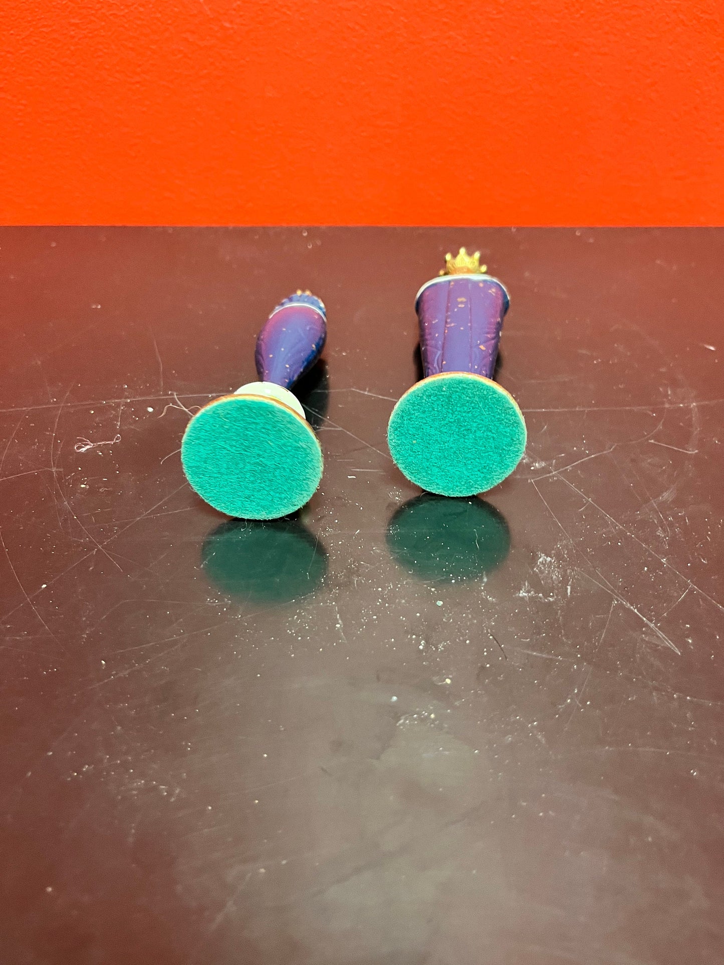 Reserve for Joseph ***Beautiful bronze, and enameled, king and queen statue  5 inches - slight scratches  perfect for wedding cake topper