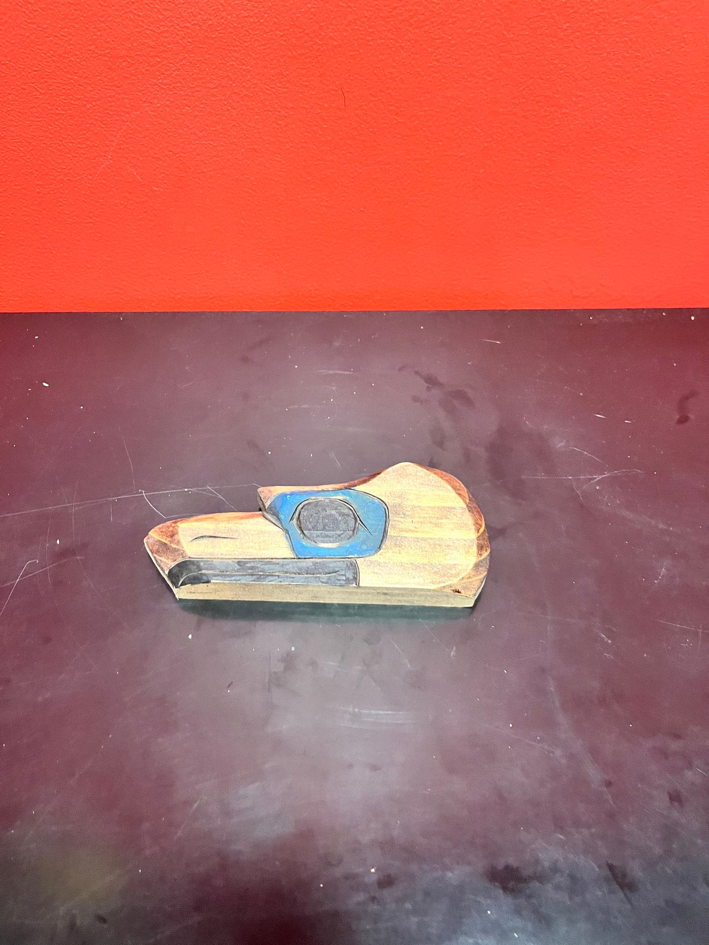 7 inch long, signed polychrome painted indigenous, first Nations pacific northwest coast Eagle   very low price