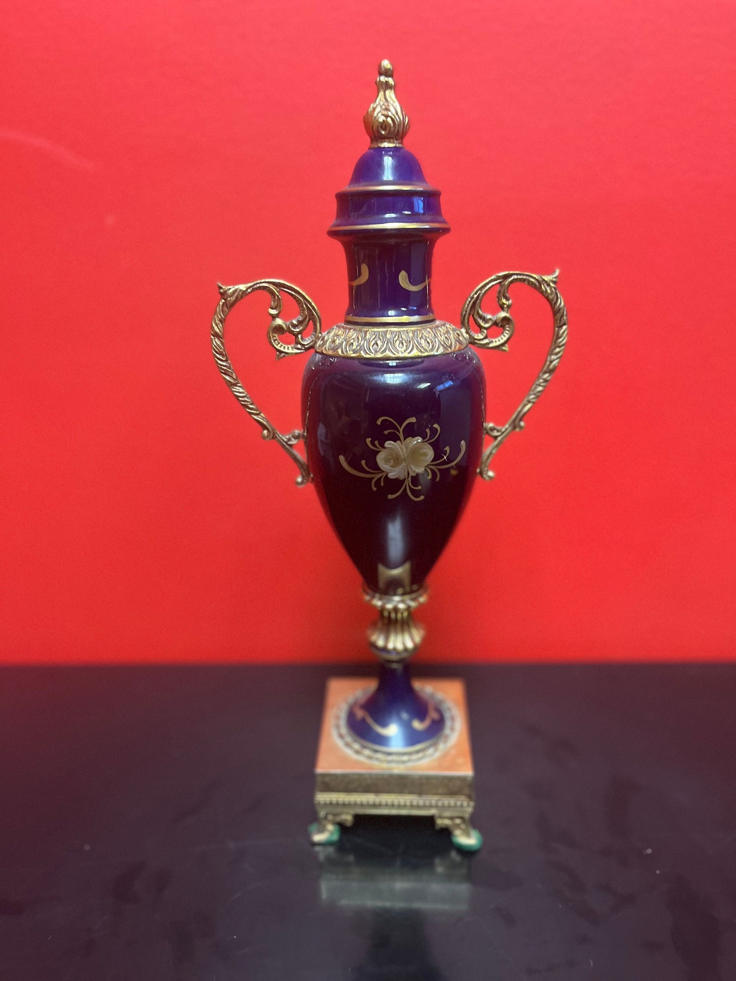 Stunning large 14.5 inch French porcelain  sevres antique signed hand painted iron with gilt mint condition and signed  value priced