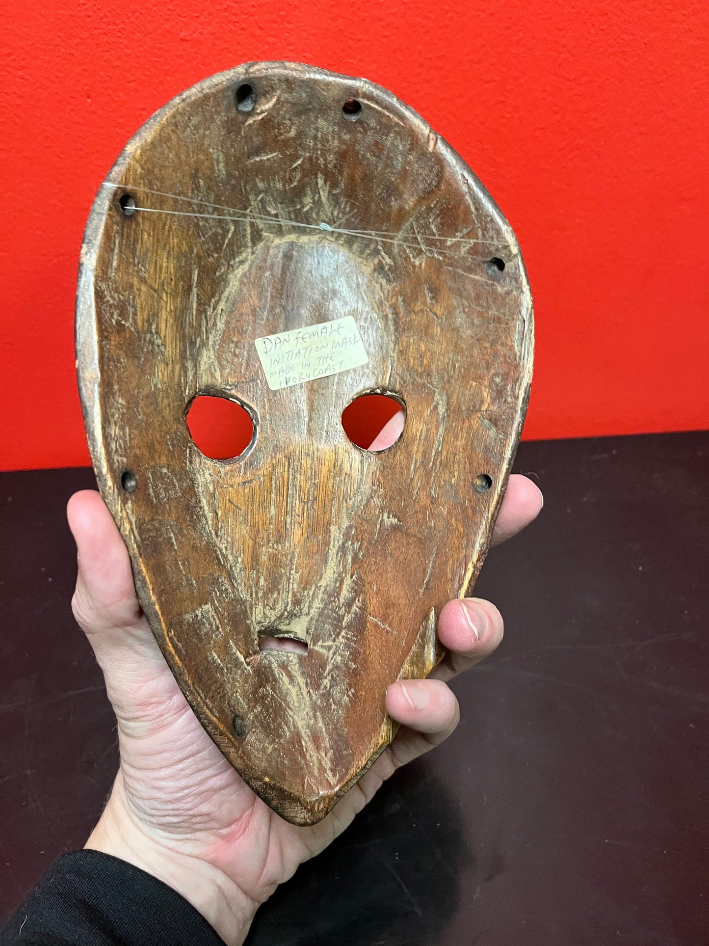 9.5 inch authentic ivory coast ceremonial female, Dan mask - museum, quality with exceptional Patina - wow