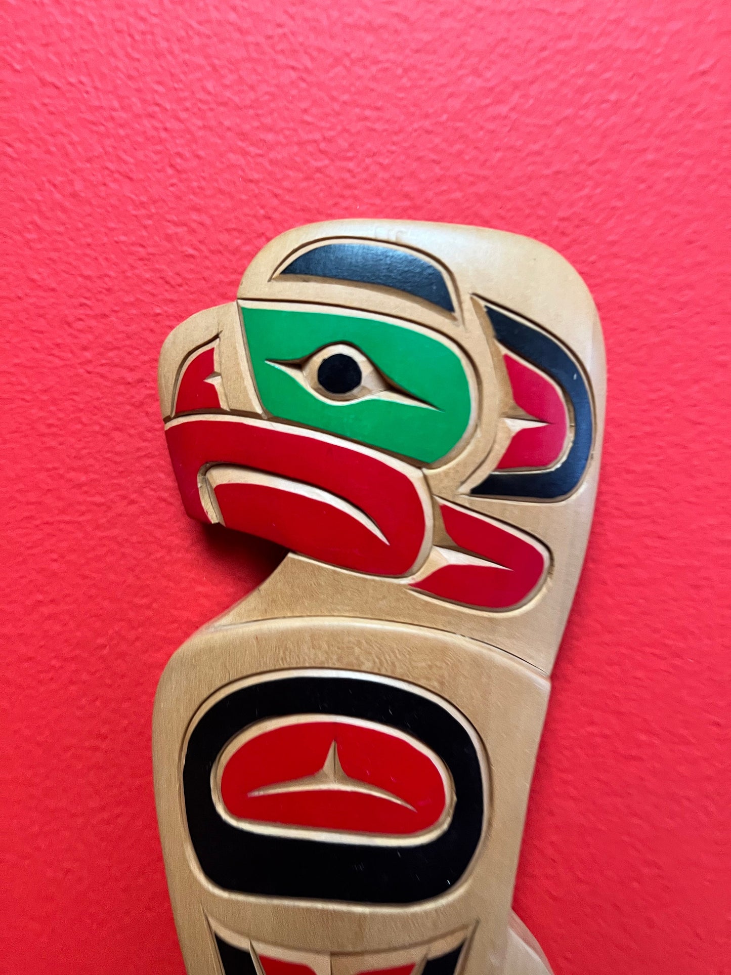 A Lovely 10 inch indigenous first nations, Pacific Northwest coast painted cedar  Eagle plaque  ready to hang