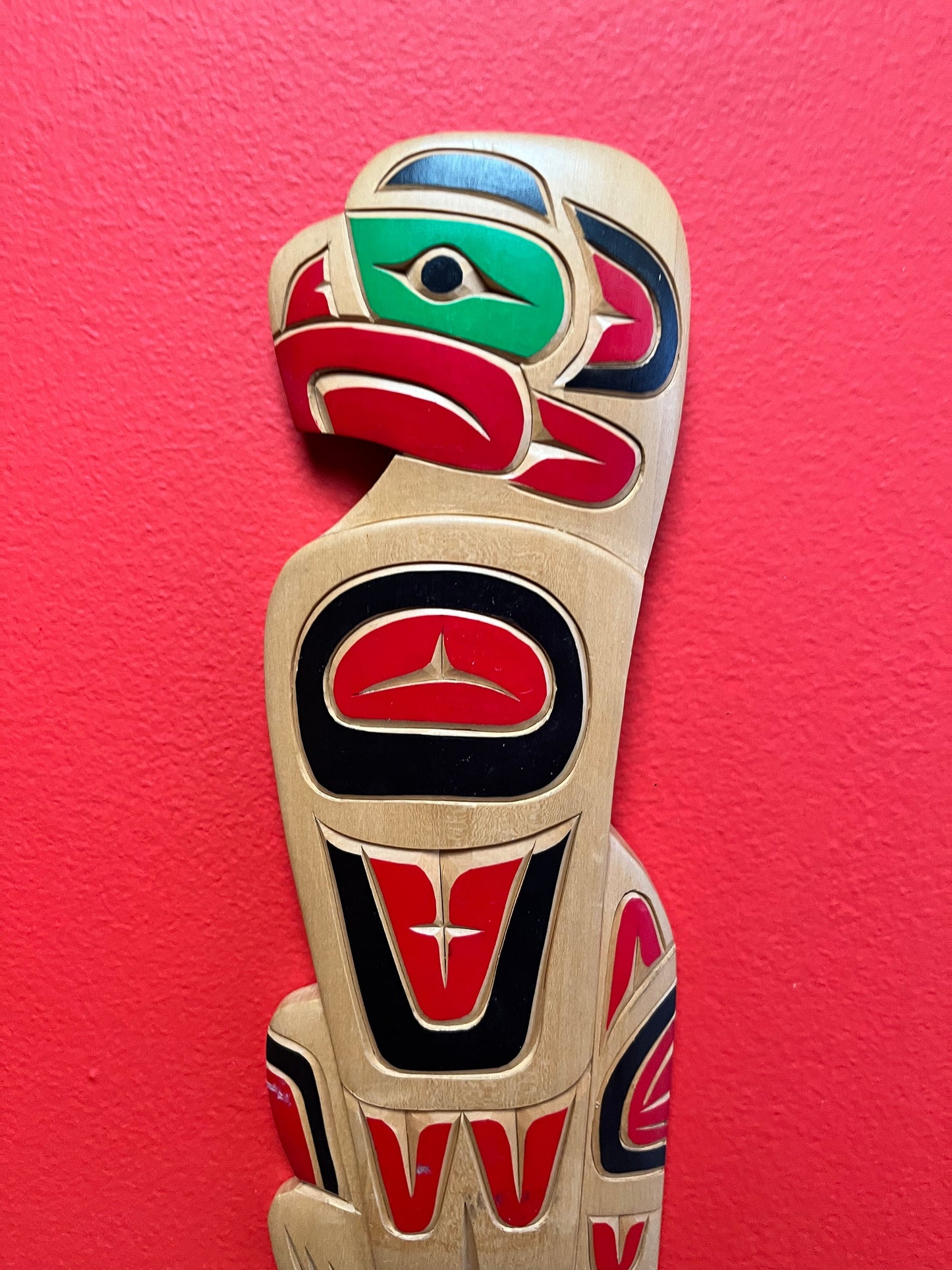 A Lovely 10 inch indigenous first nations, Pacific Northwest coast painted cedar  Eagle plaque  ready to hang