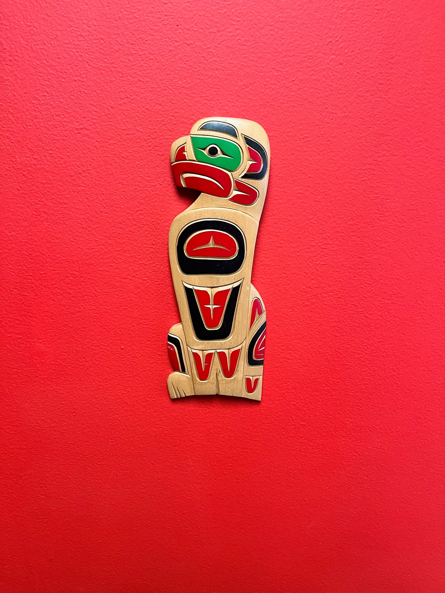 A Lovely 10 inch indigenous first nations, Pacific Northwest coast painted cedar  Eagle plaque  ready to hang