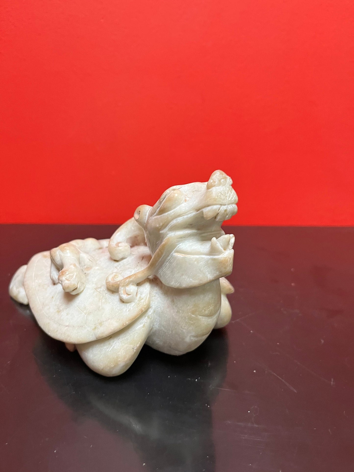 Museum quality, one of a kind Chinese antique, jade sea turtle with animals  climbing  top quality detail and workmanship  Chinese Jade