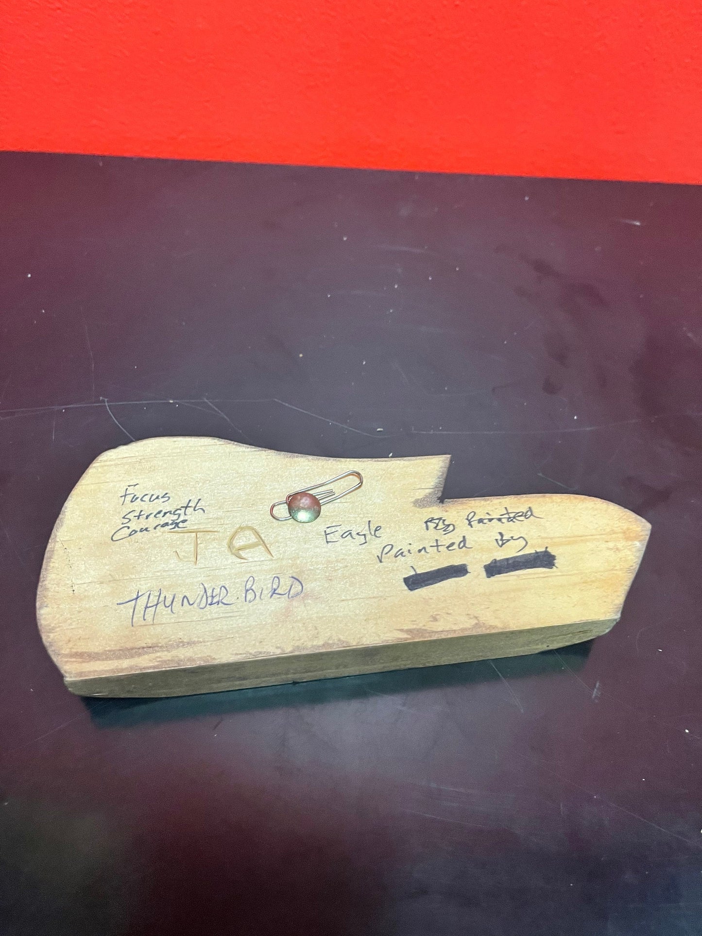 7 inch long, signed polychrome painted indigenous, first Nations pacific northwest coast Eagle   very low price