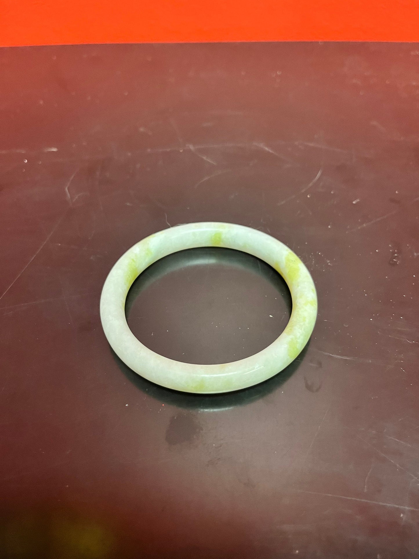 An  Absolutely stunning and unusual Chinese antique moss green jade 3 inch bangle bracelet - wowzers