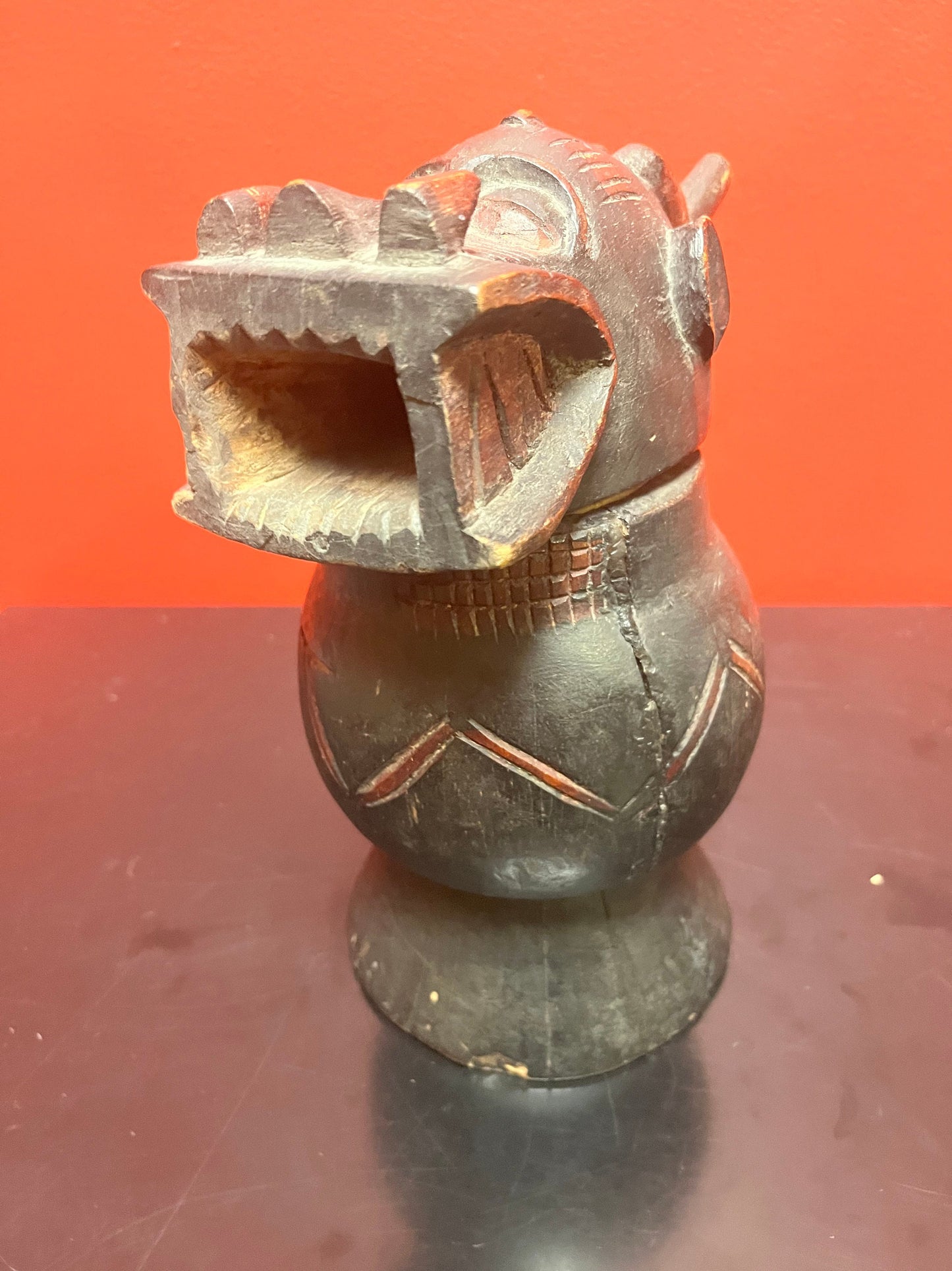 A  Fabulous rare antique African figural carved box   wonderful patina, and facial expression  beautiful piece of African history - 9