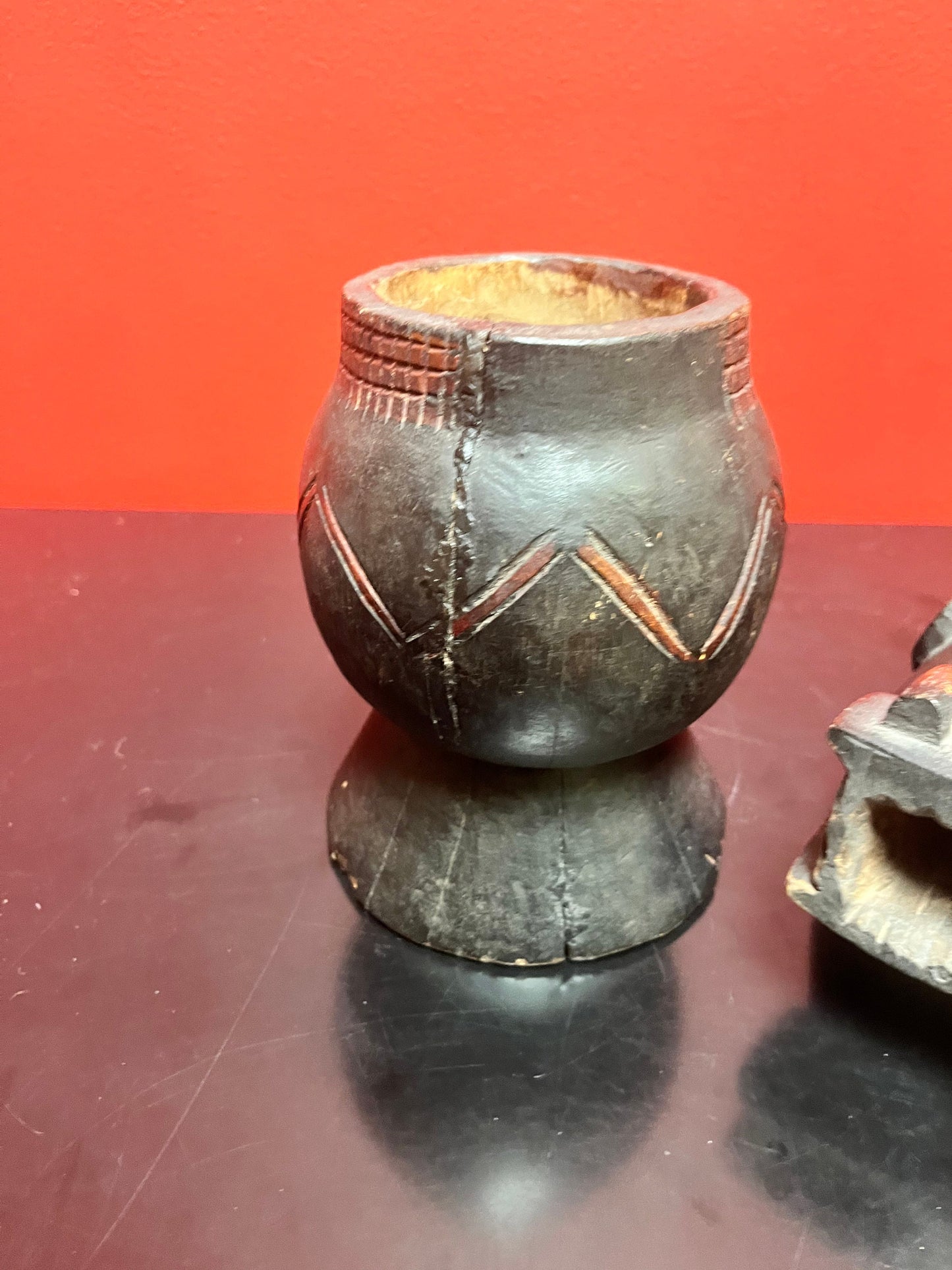 A  Fabulous rare antique African figural carved box   wonderful patina, and facial expression  beautiful piece of African history - 9