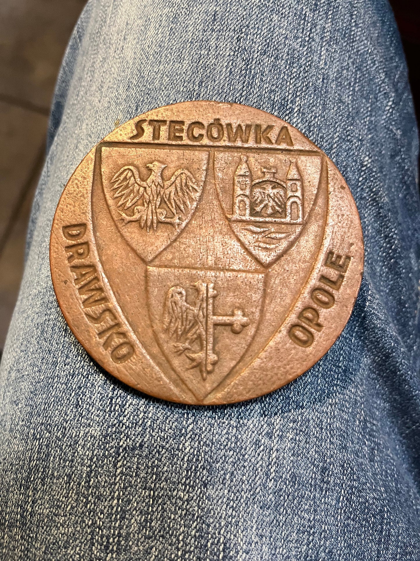 3 inch bronze Polish medallion
