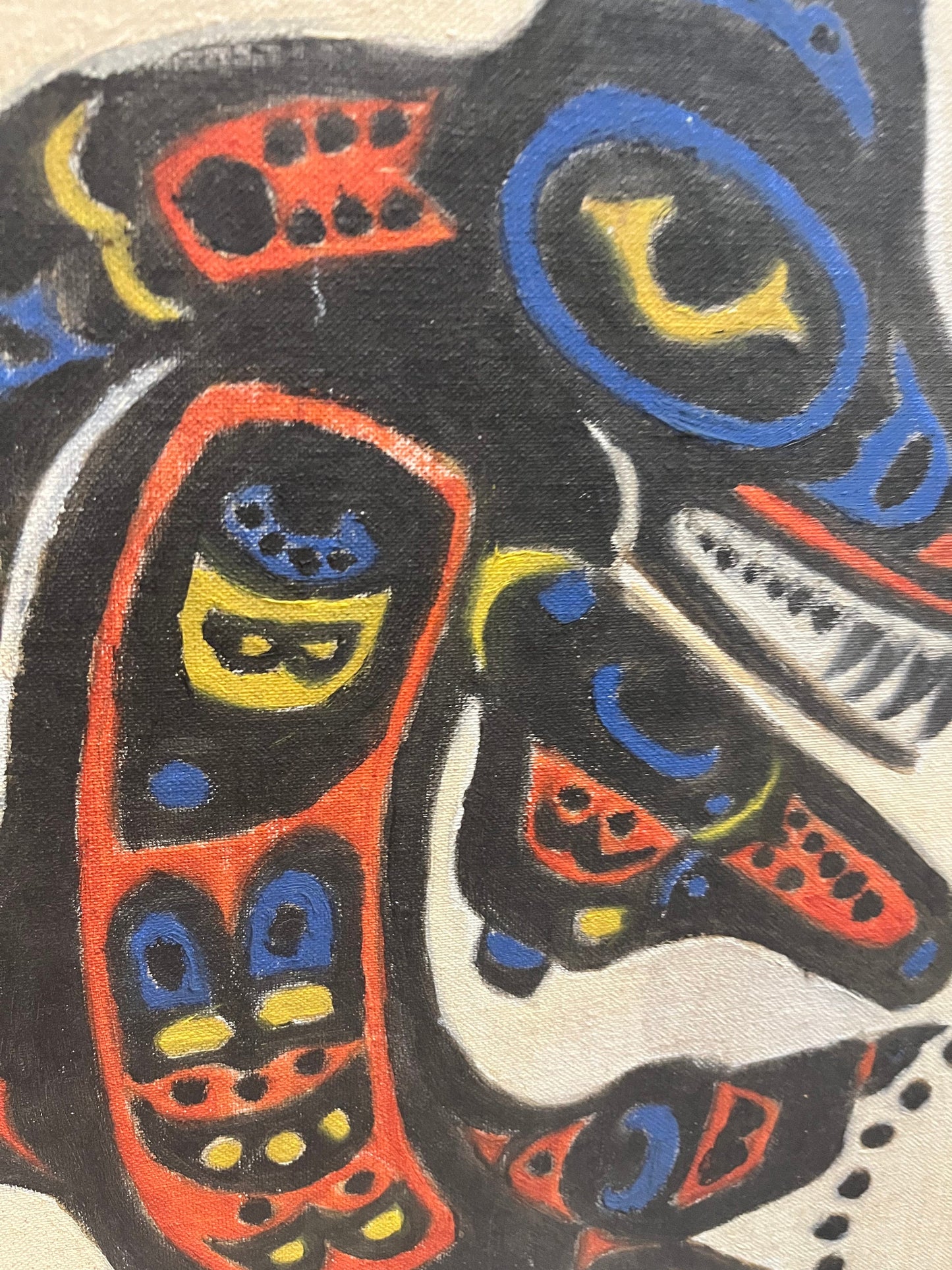 Absolutely fabulous 16 x 12 vintage indigenous first nations killer whale Thunderbird transformation original painting on board - unsigned