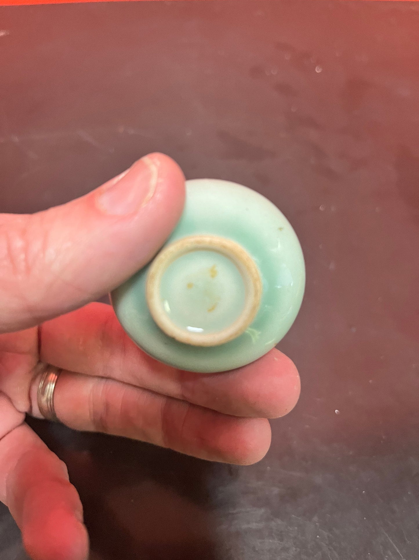 An  Antique Chinese 3 inch high double barrelled porcelain snuff bottle with koi fish and flowers - great value