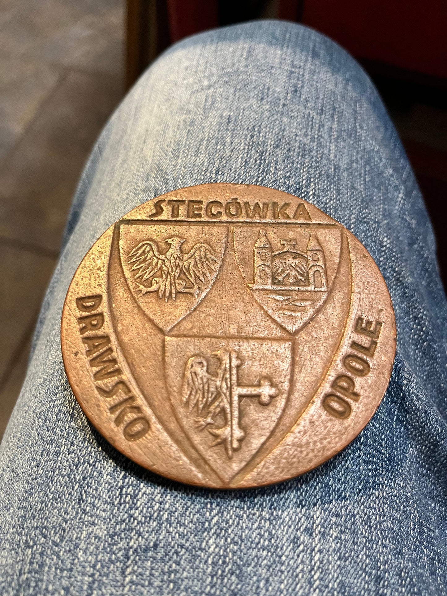 3 inch bronze Polish medallion