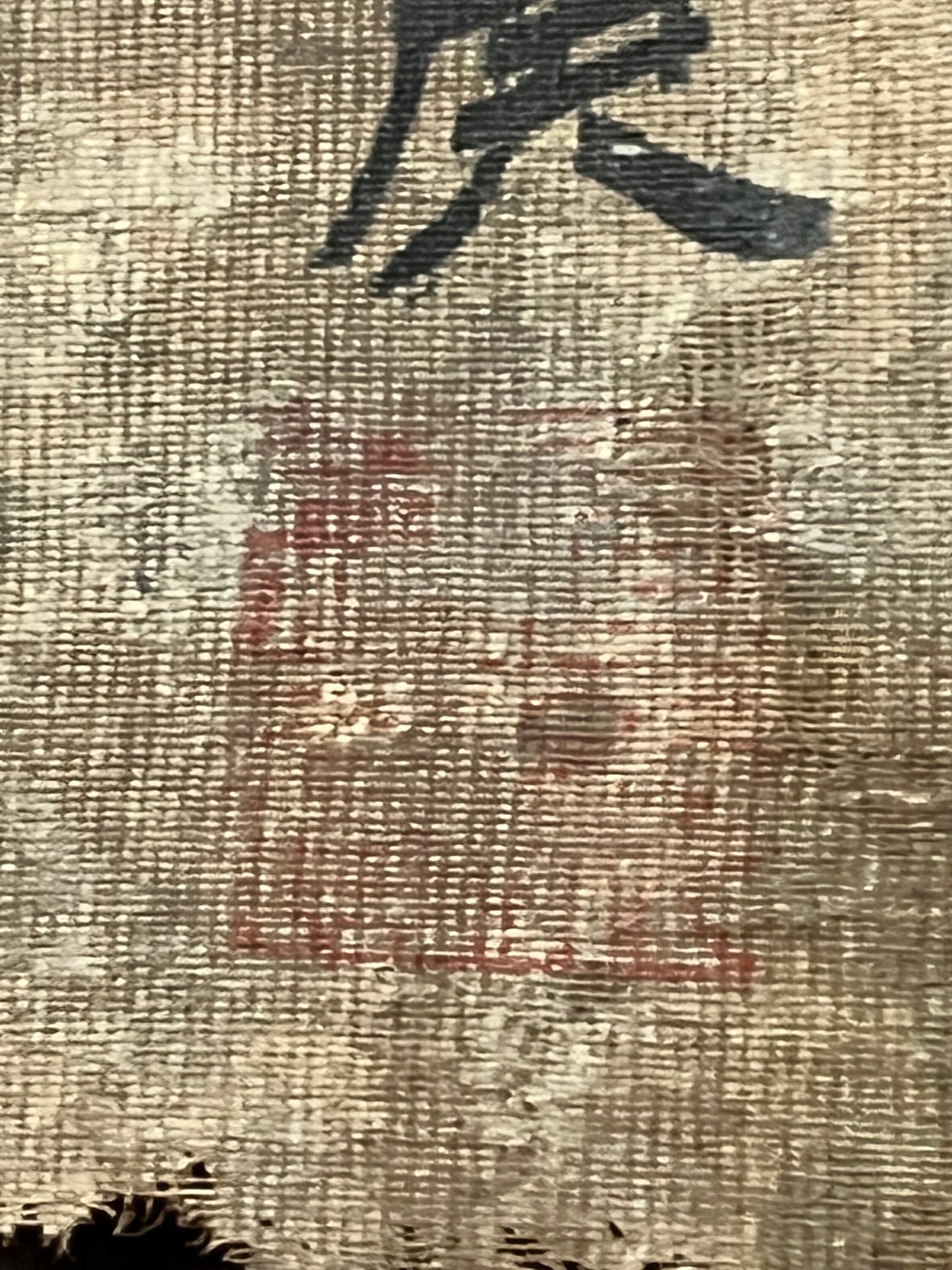 An Extremely rare authentic 31 x 16 Chinese Xu Sangeng 1826-1890 ink on hand woven silk slight as is  wonderfully framed  wow