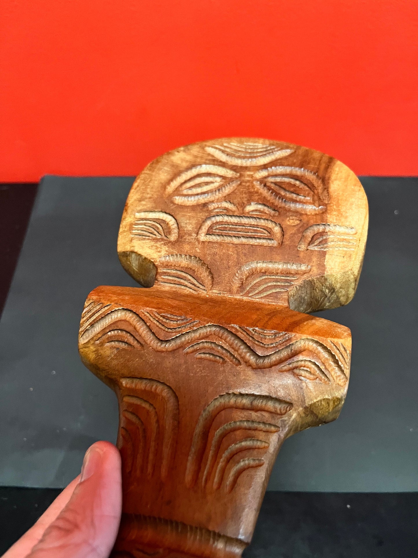 Unusual 18 inch long authentic vintage oceanic ceremonial club