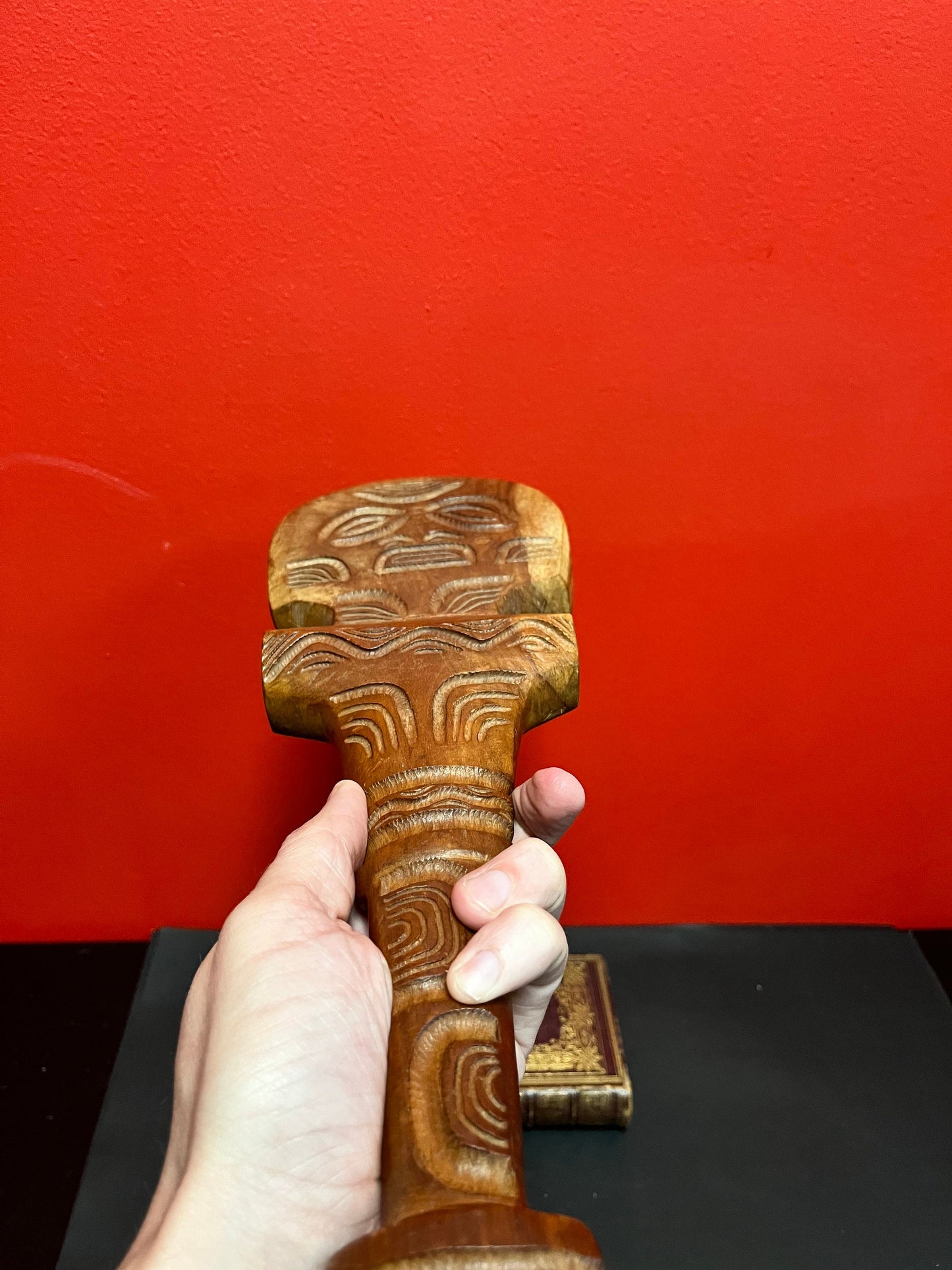 Unusual 18 inch long authentic vintage oceanic ceremonial club