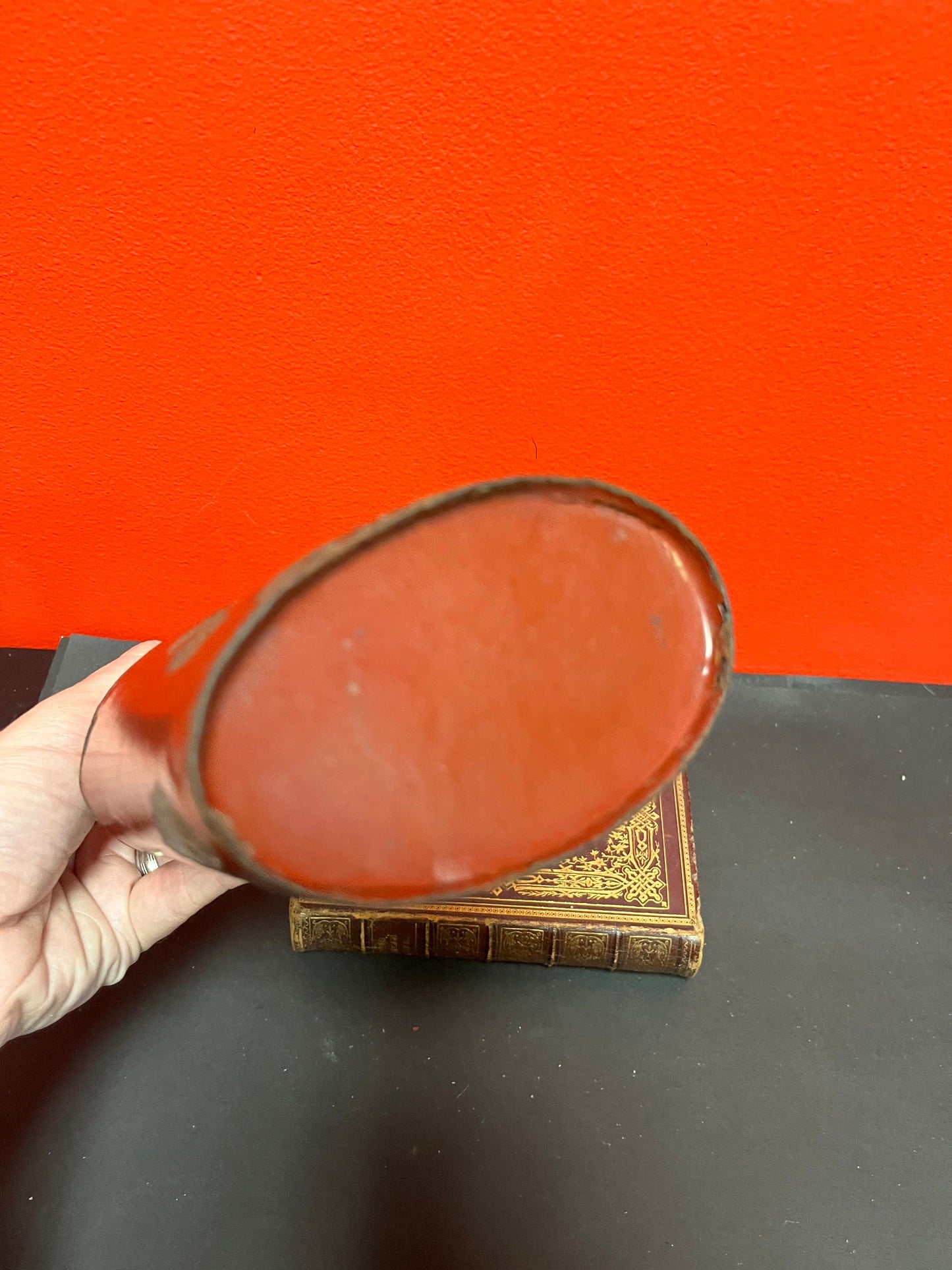 10 inch tall 19 century rare stunning enamel miners flask - wow